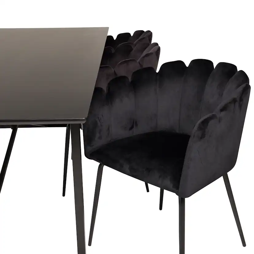 Palace Matbord - Svart / Svart - 240*100*H75+Limhamn - Chair Svart
