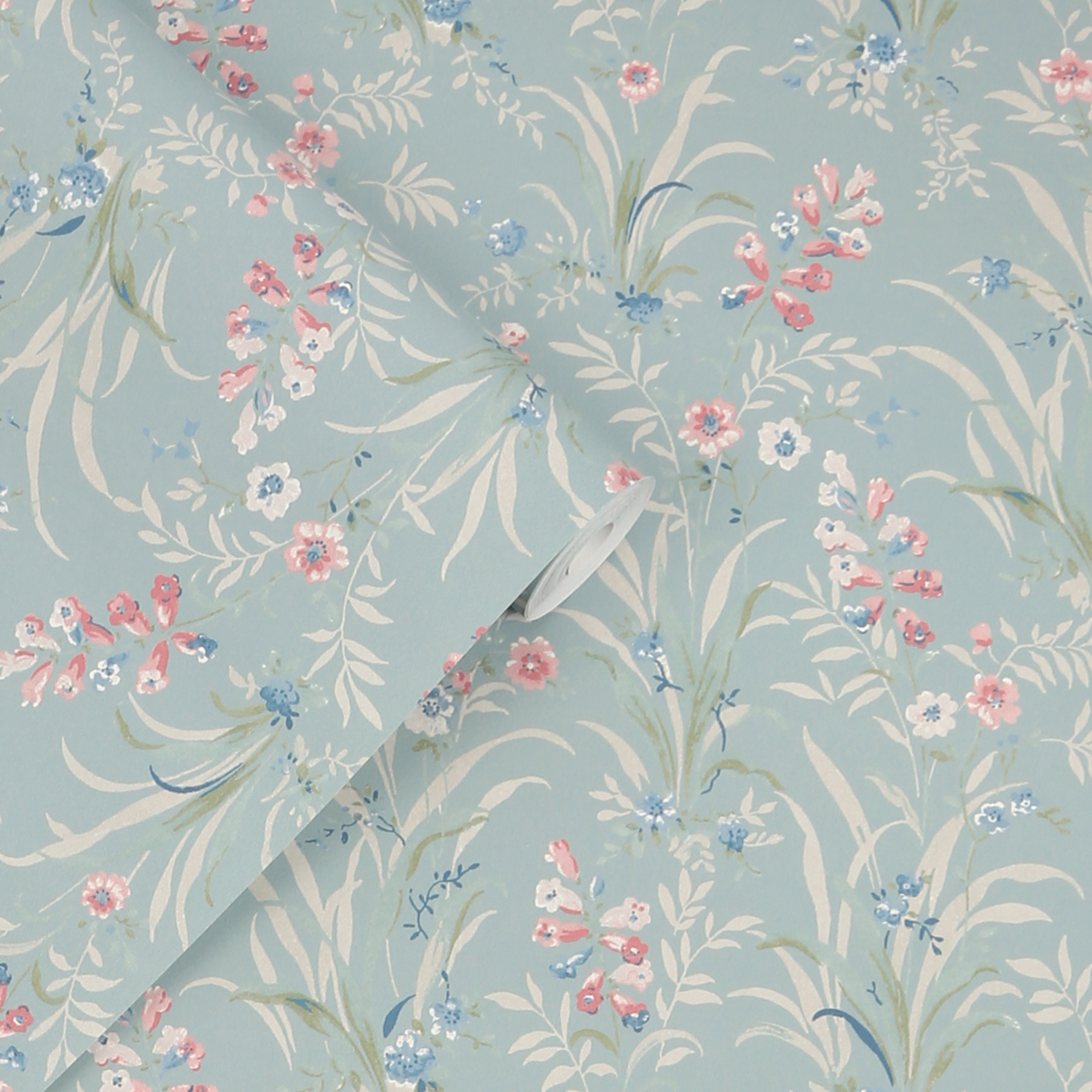 Tapet Laura Ashley Mosedale Posy Dark Duck Egg Blå 122751