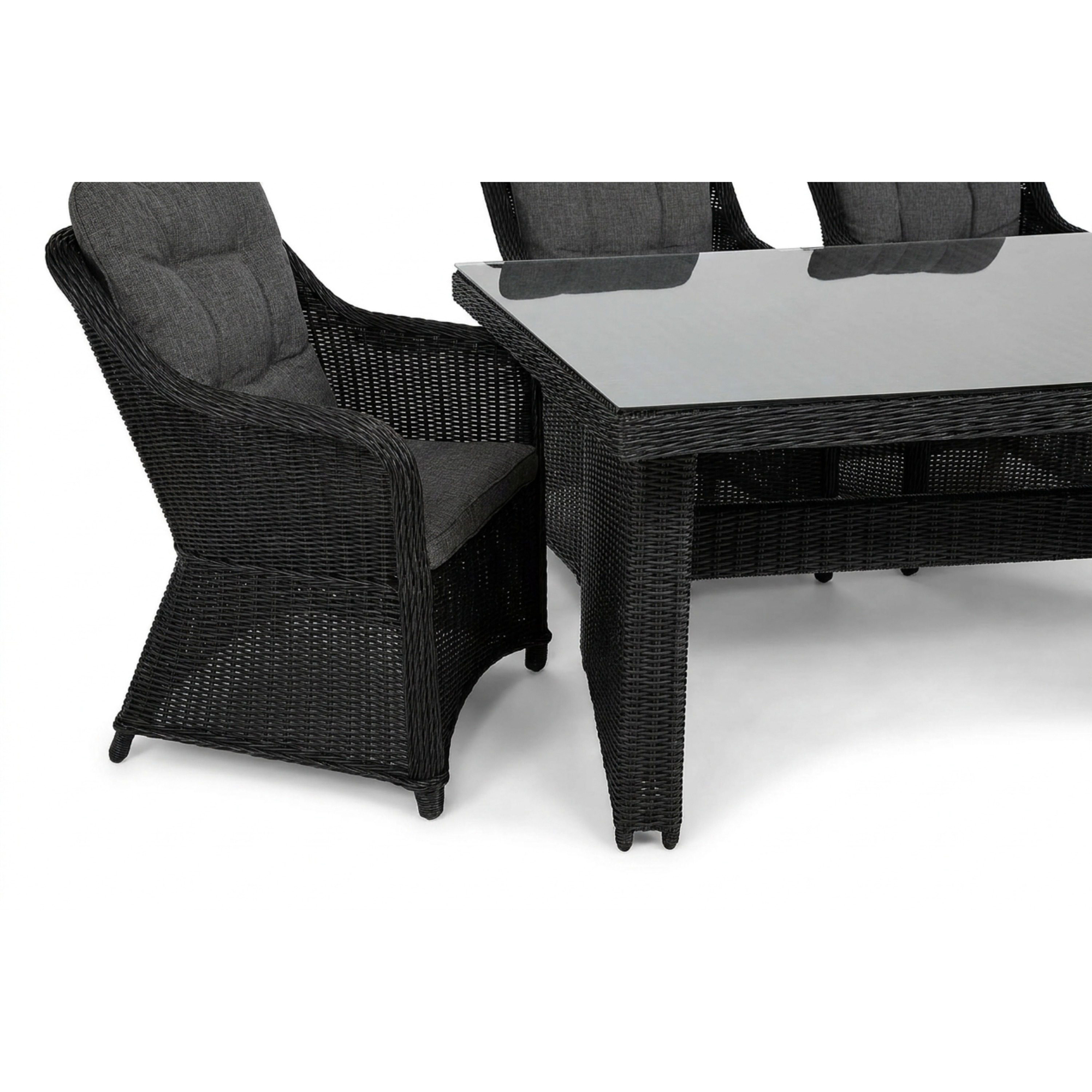 Trädgårdsgrupp deNoord Marcus utomhus matgrupp 160x90 cm med 4 Marcus Trädgårdsfåtölj