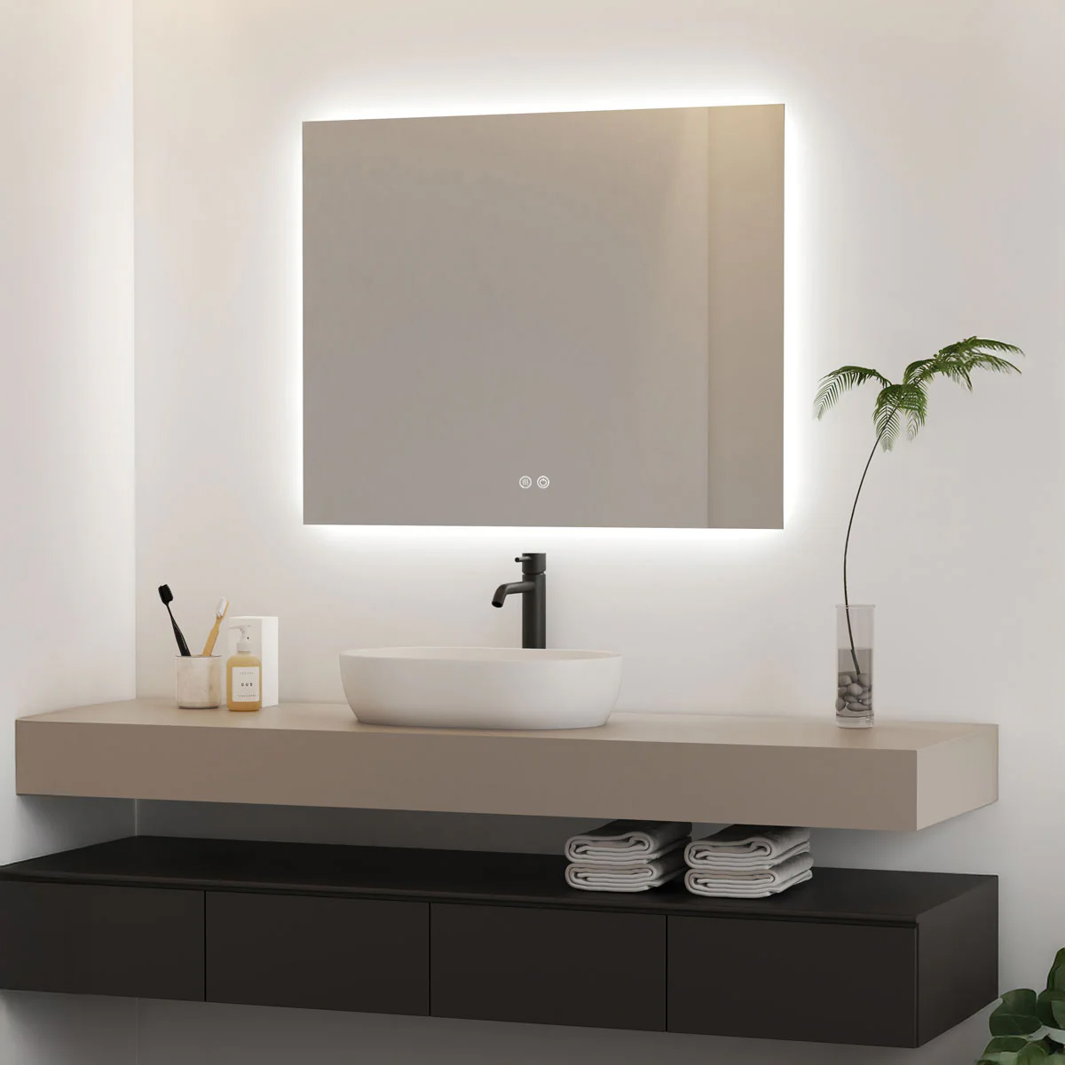 Badrumsspegel Imfri LED 100x80 cm Tenfors Verona B: 1000 mm