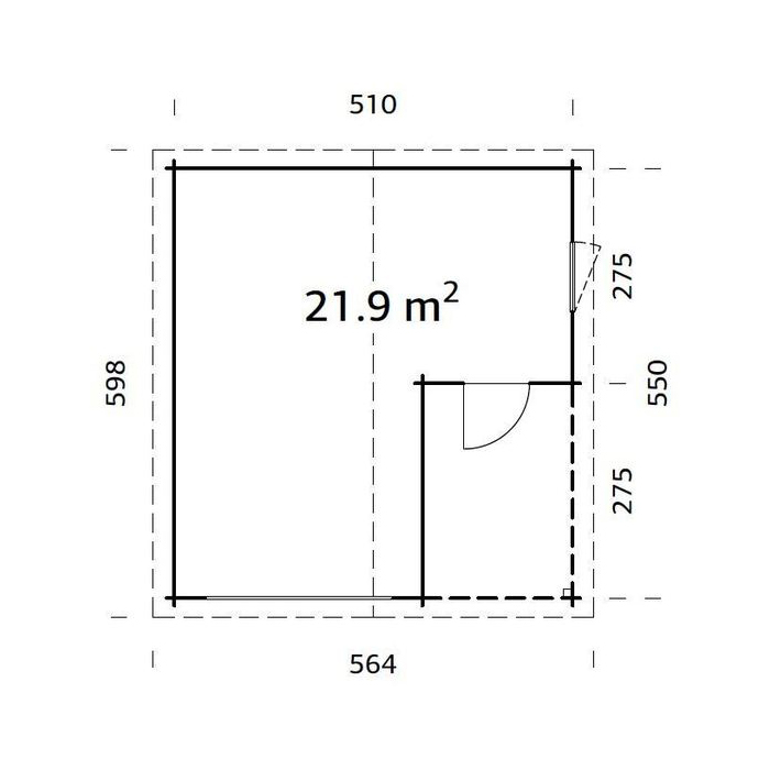 Irene/Roger 21,9+5,2 m2 kit Brun dippad