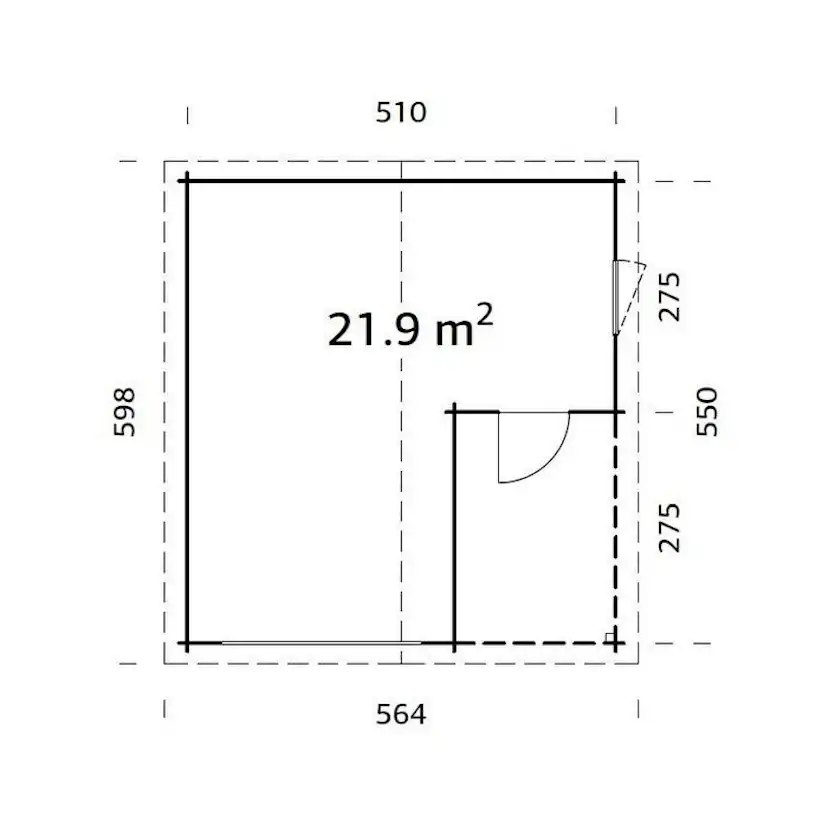 Irene/Roger 21,9+5,2 m2 kit Brun dippad