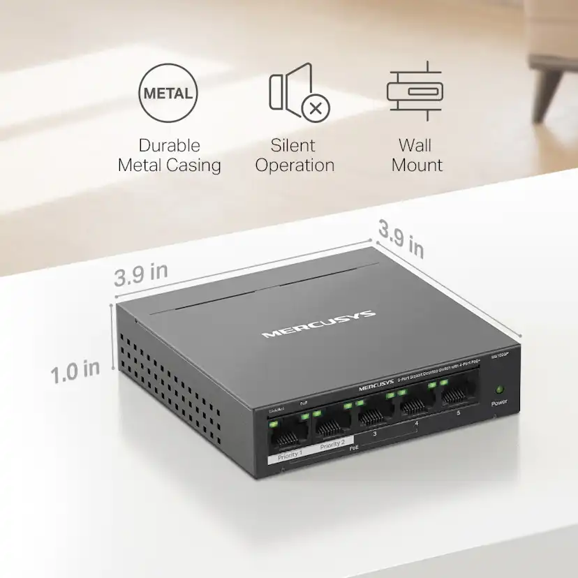 Desktop Switch Mercusys MS105GP 5-Port Gigabit with 4-Port PoE+