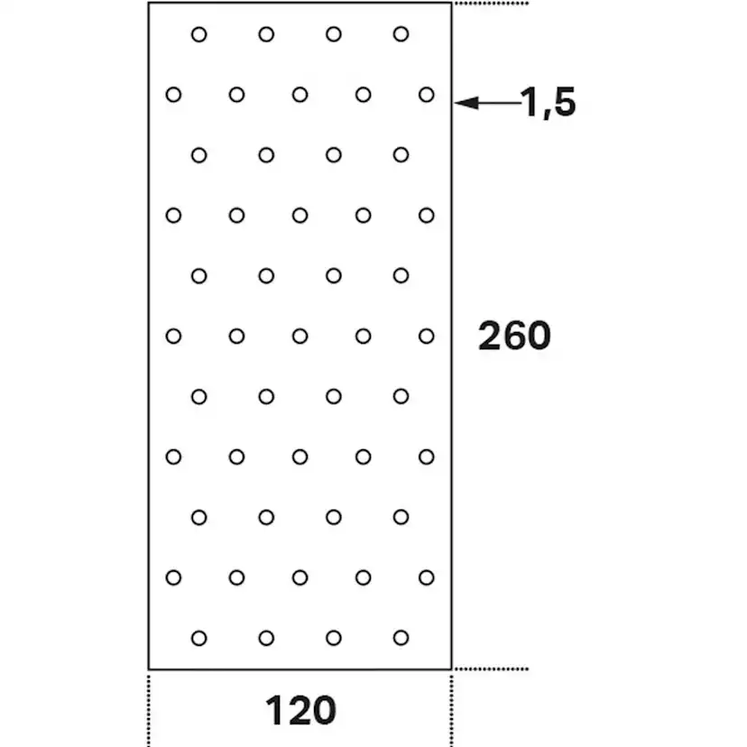 Hålplatta Hp 120x260x1,5 120x260x1,5 mm