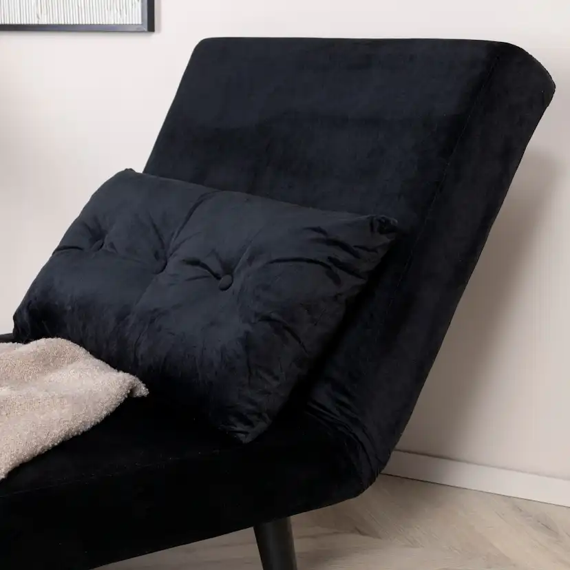 Vicky Folding Bed Single - Black / Black Velvet Svart
