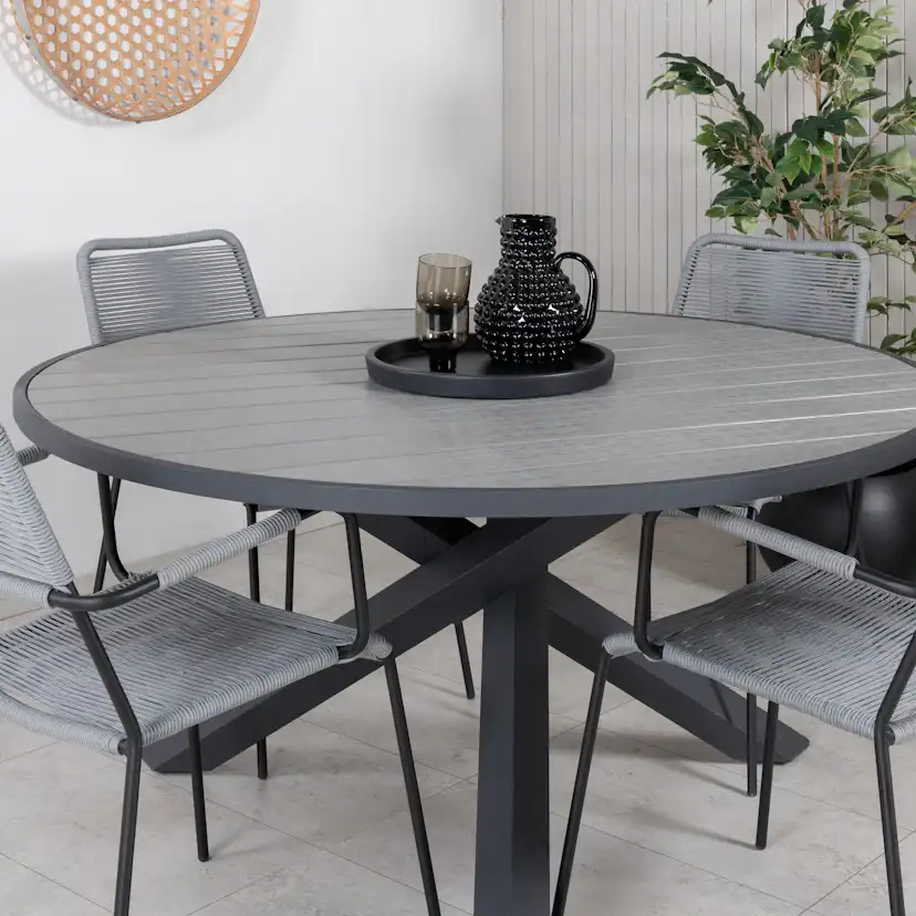 Matgrupp Utomhus Venture Home Pincy med 4 Leon Trädgårdsstolar