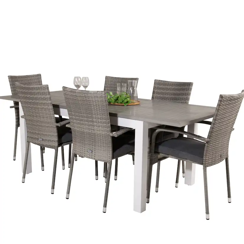 Matgrupp Venture Home Aleyna 160/240 med 6 Asta Stolar
