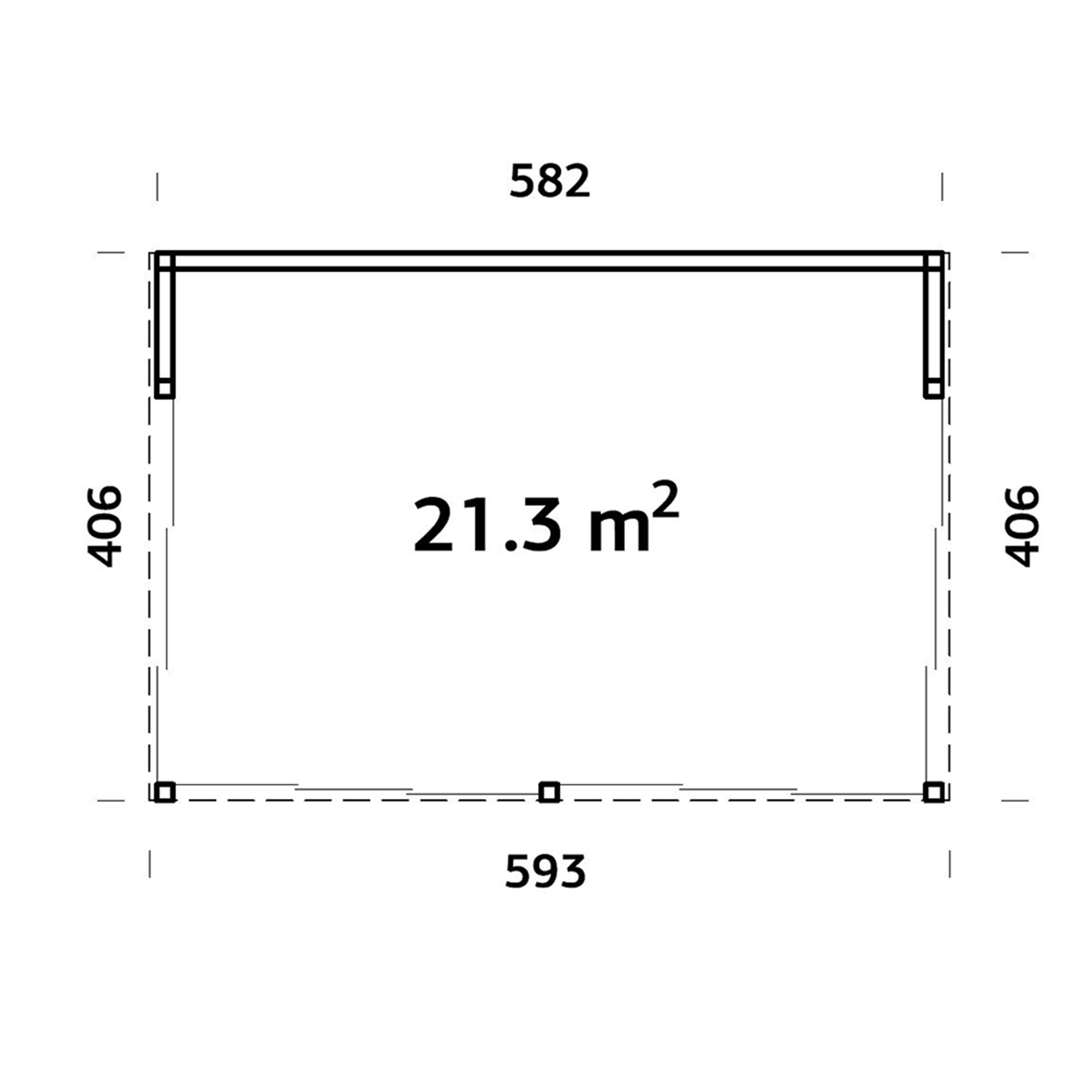 Uterumsstomme Gnistra Fristående B 6020 x D 3955mm 23,8 kvm