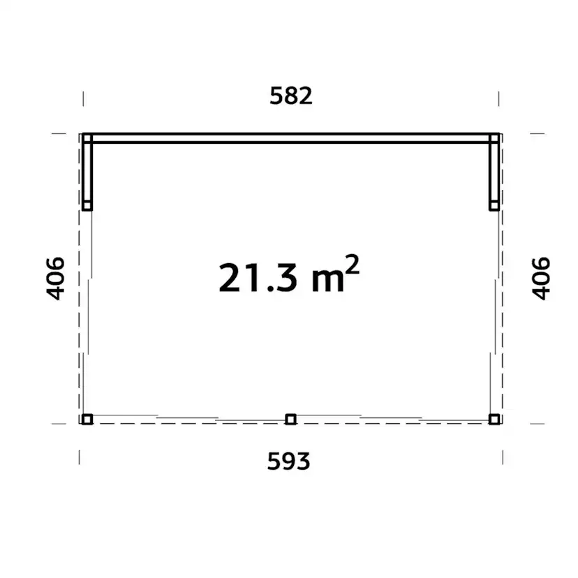 Uterumsstomme Gnistra Fristående B 6020 x D 3955mm 23,8 kvm