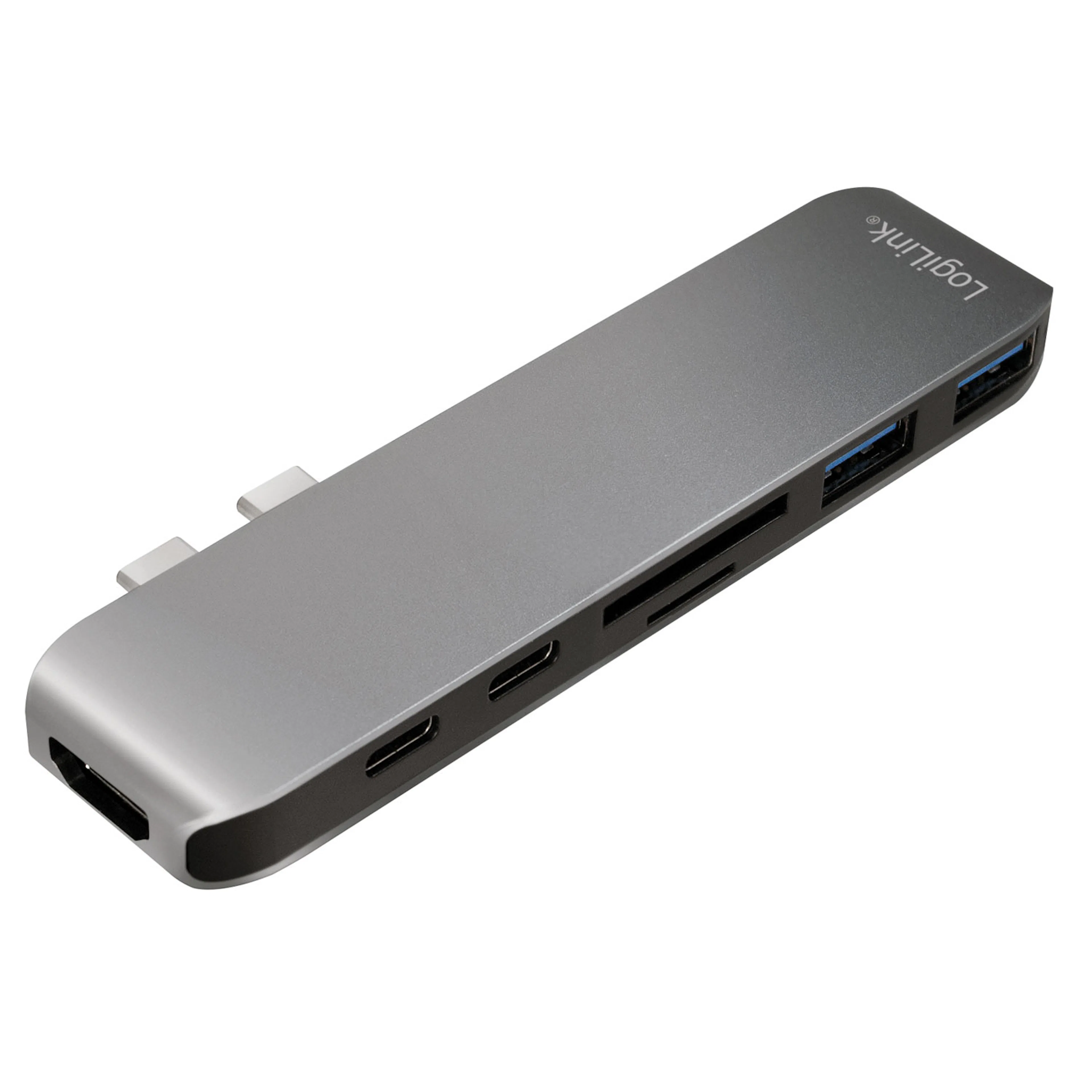 Adapter LogiLink Dual USB-C 7-in1 Hub PD 100W