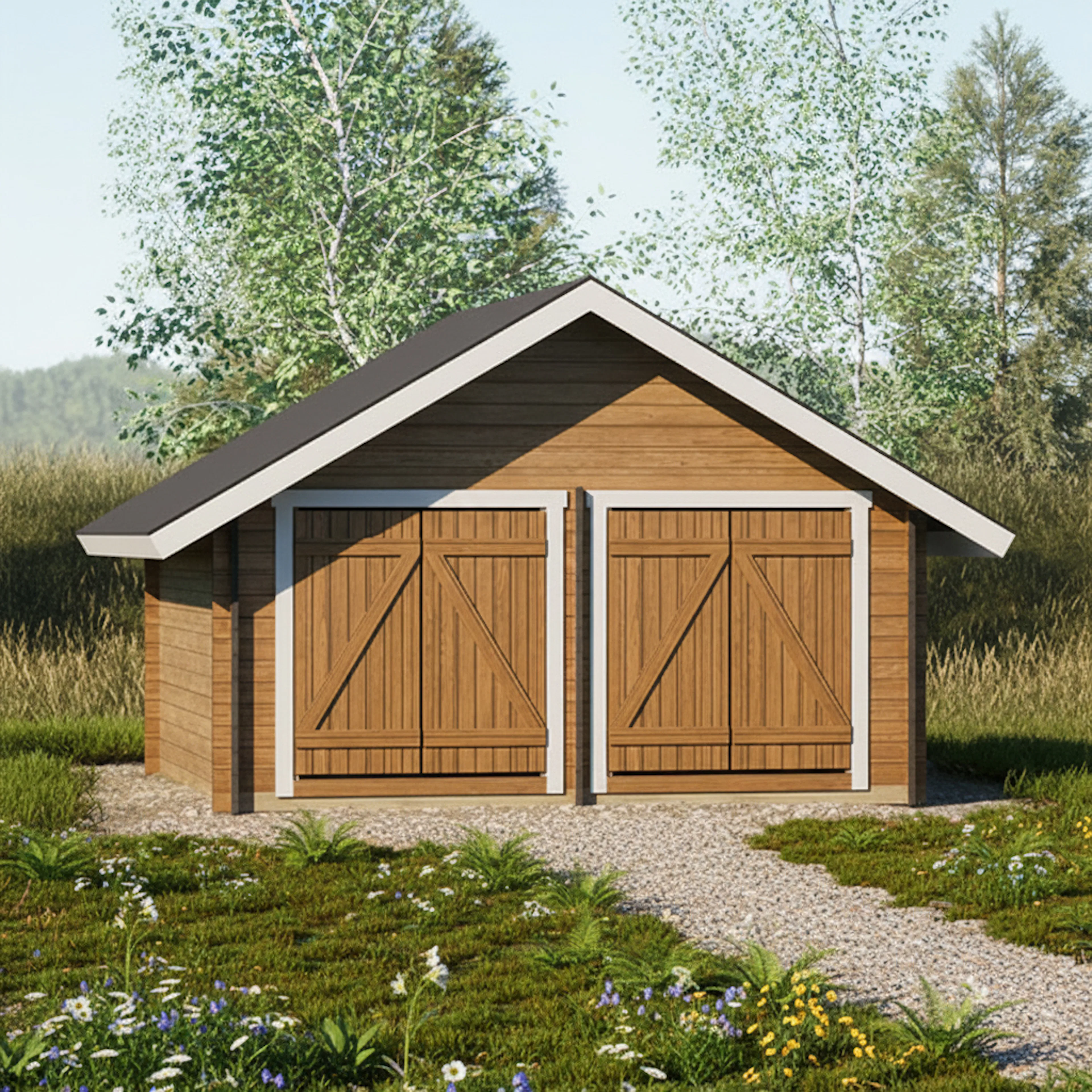 Timmerförråd LP Garden S-L (16m²) Rak Vägg