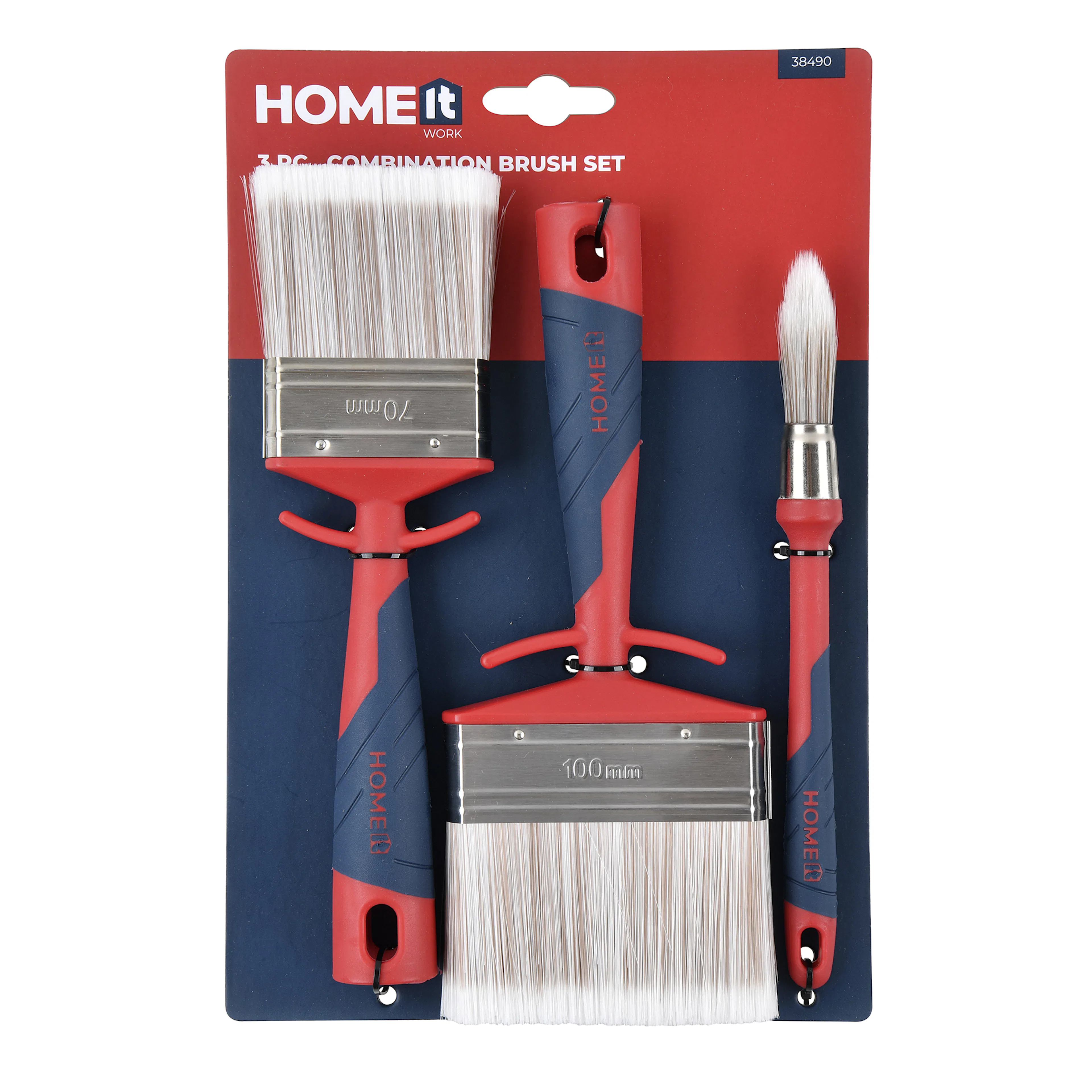 Pensel Home It Set Med 1 Rund Ø 18 mm och 2 Platta 70/100 mm