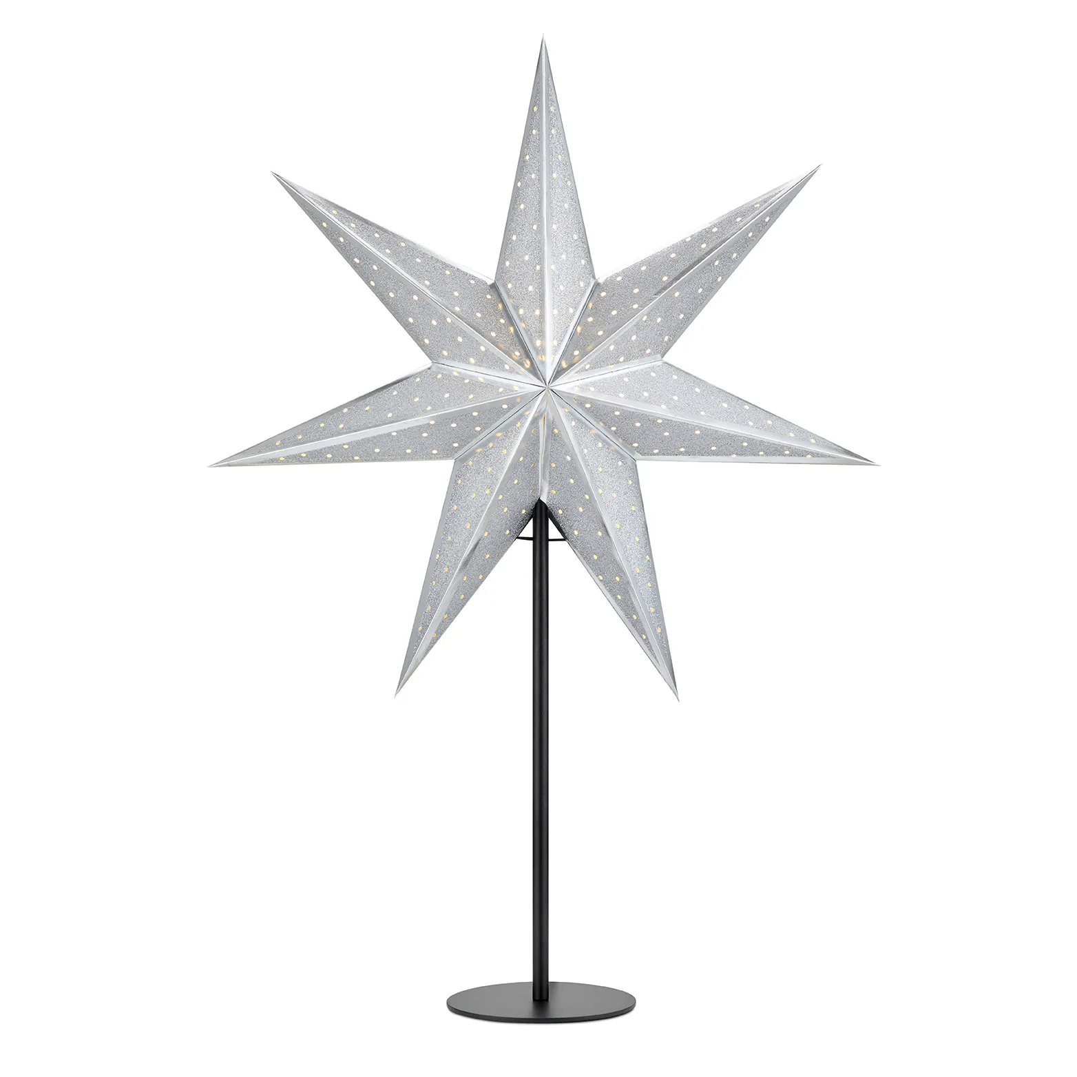 GLITTER Bordstjärna 45cm Svart/Silver Silver