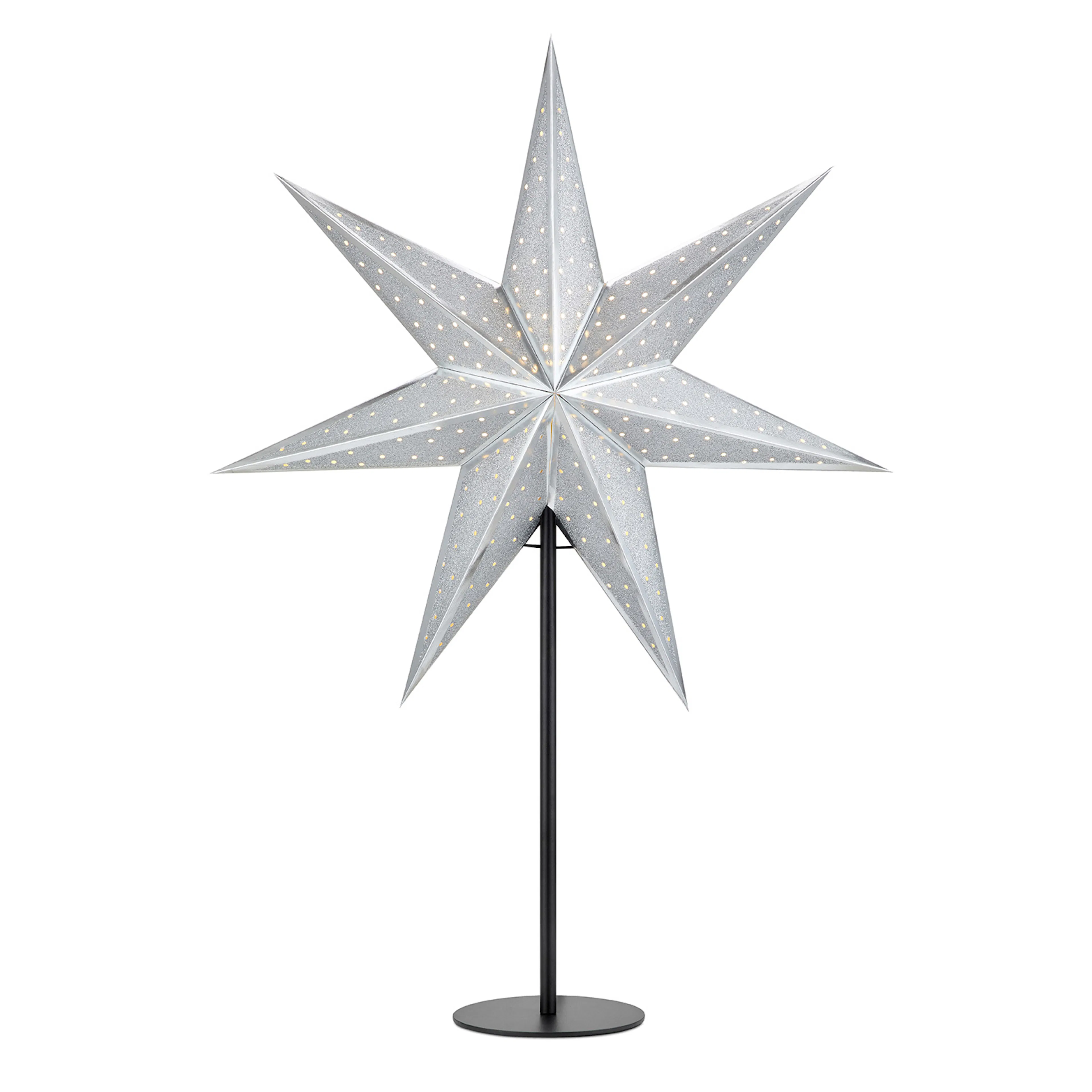 GLITTER Bordstjärna 45cm Svart/Silver Silver