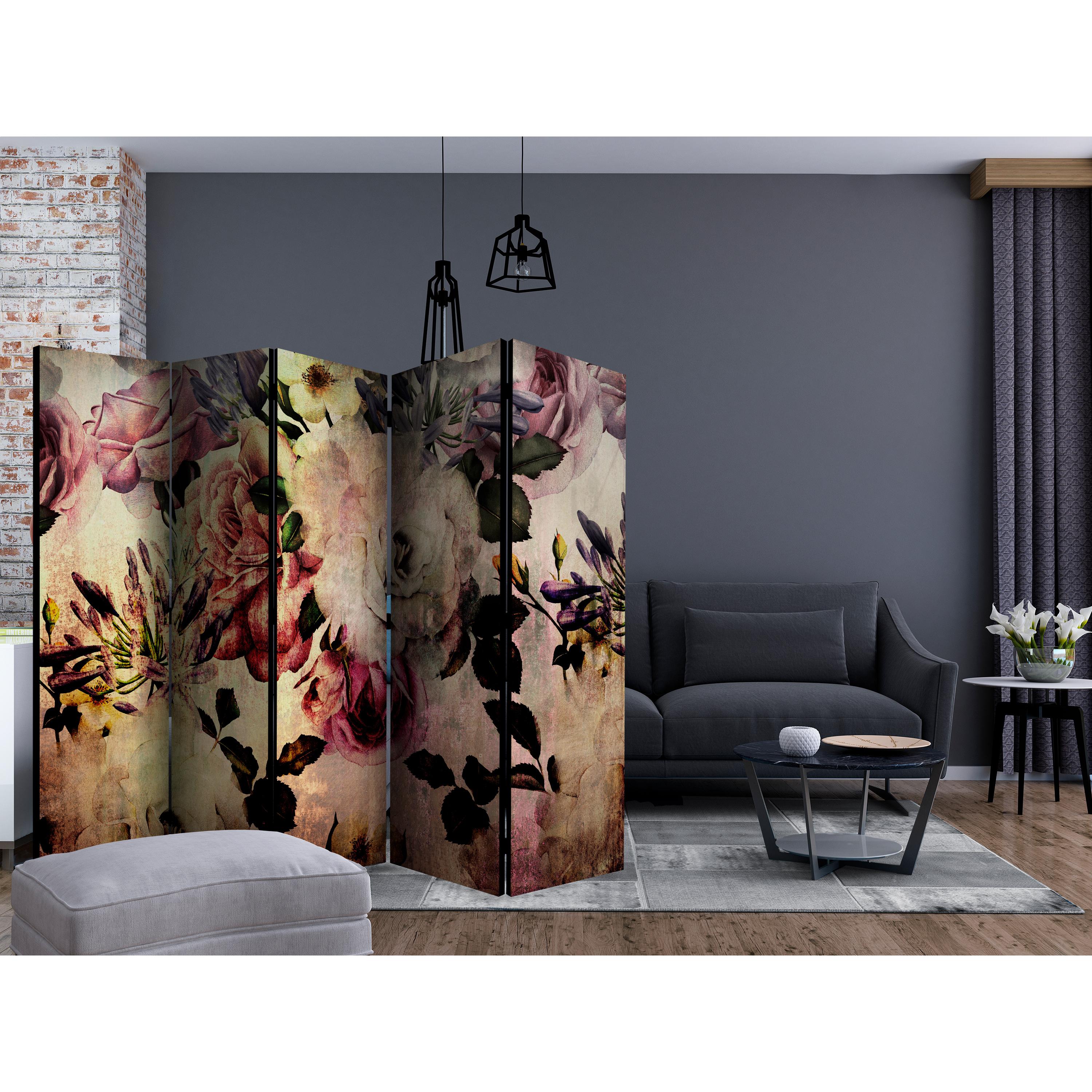 Rumsavdelare Skärmvägg Arkiio Nostalgia Flowers II 225x172 cm