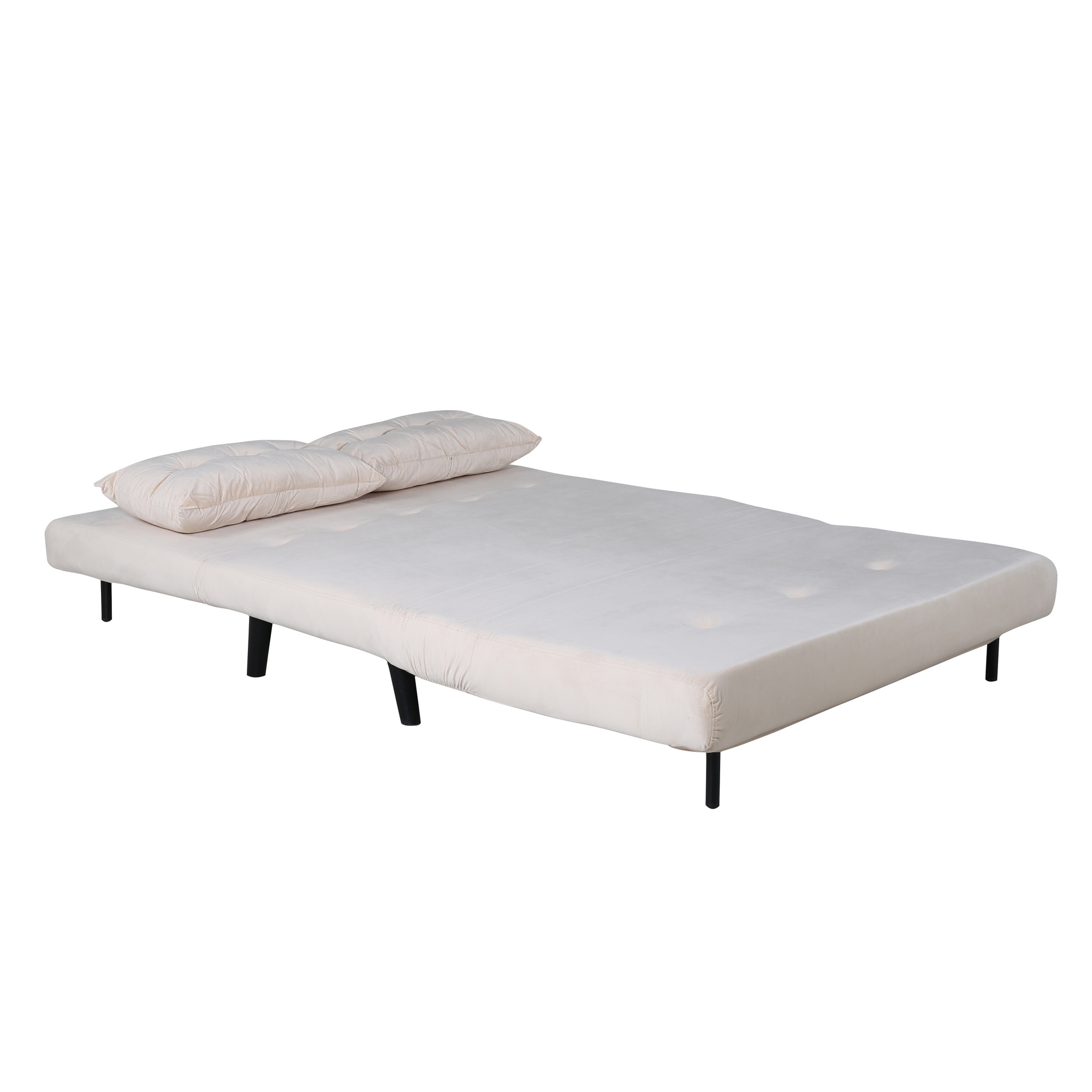 Vicky Folding Bed Double - Black / Beige Velvet Beige