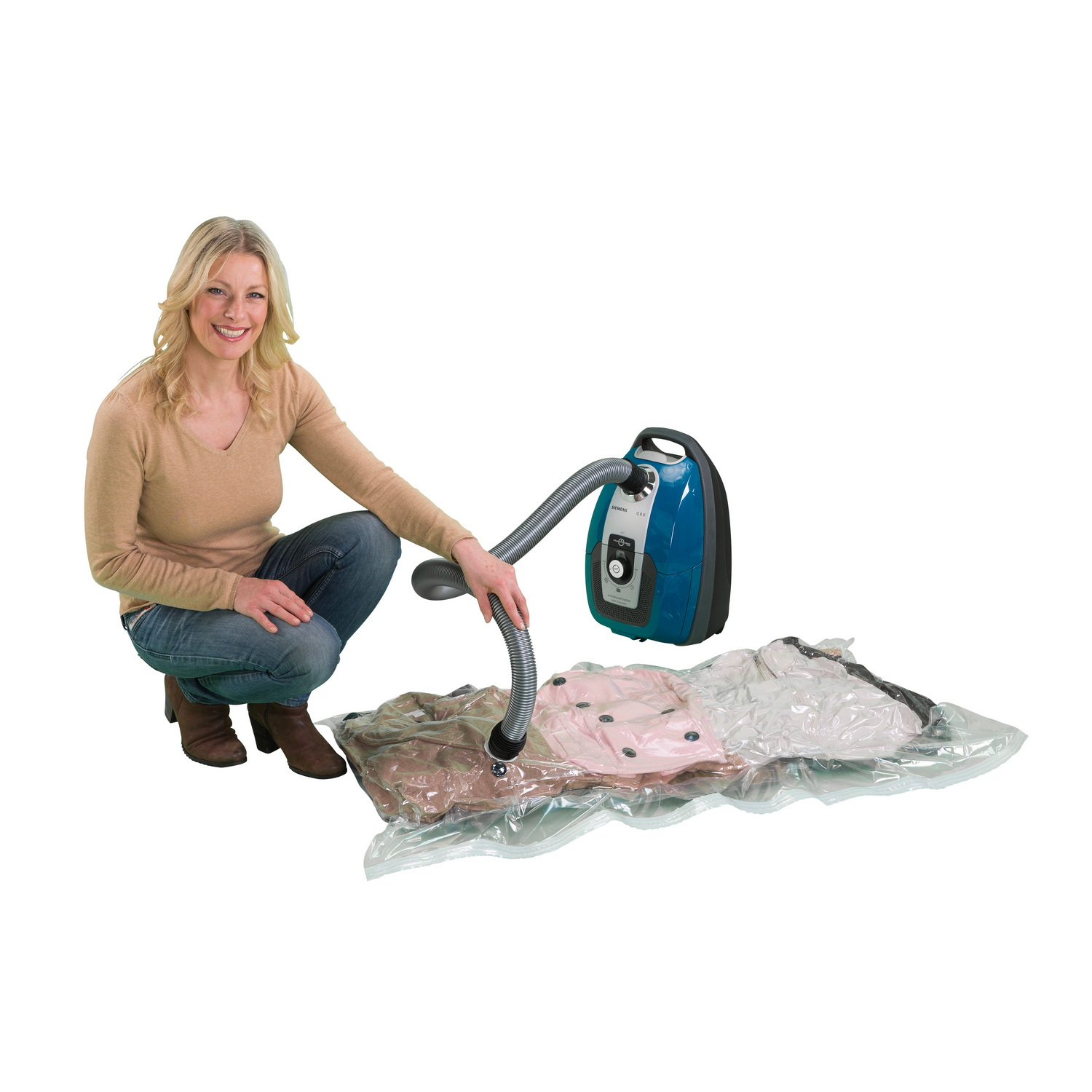 Vakuumpåse WENKO Vakuum Platsbesparande Klädförvaring 135x90 cm