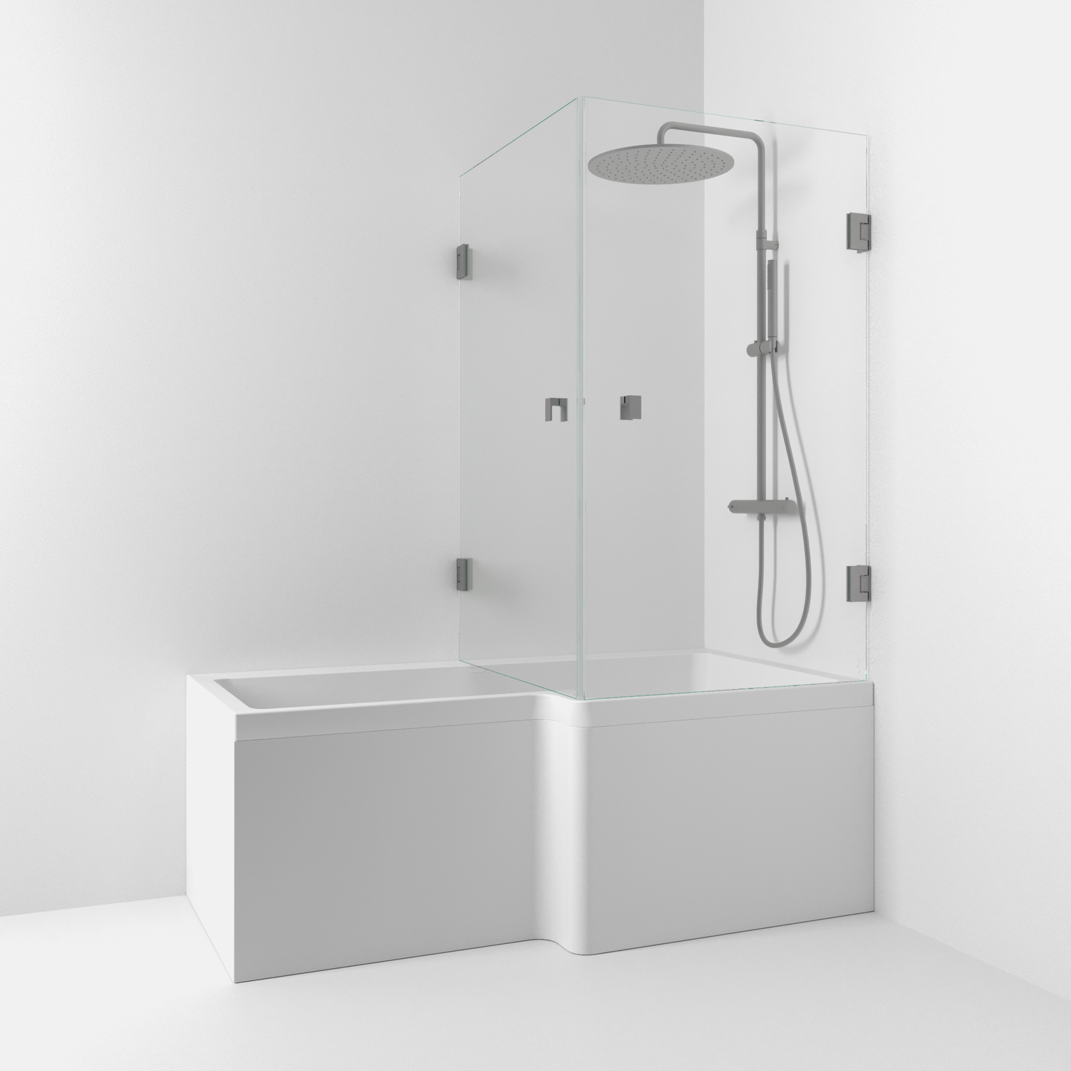 180° Hörndusch bad Rak 83x140x83 Bl.svart/Klar Profil: Blyertssvart, Klarglas