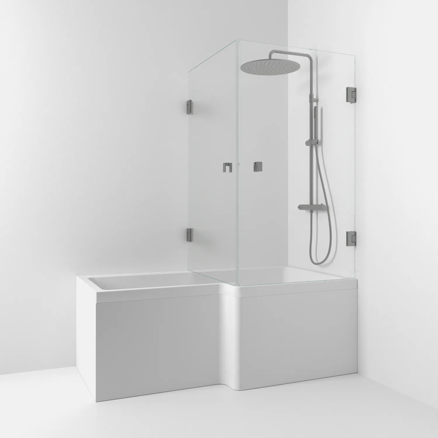 180° Hörndusch bad Rak 83x140x83 Bl.svart/Klar Profil: Blyertssvart, Klarglas