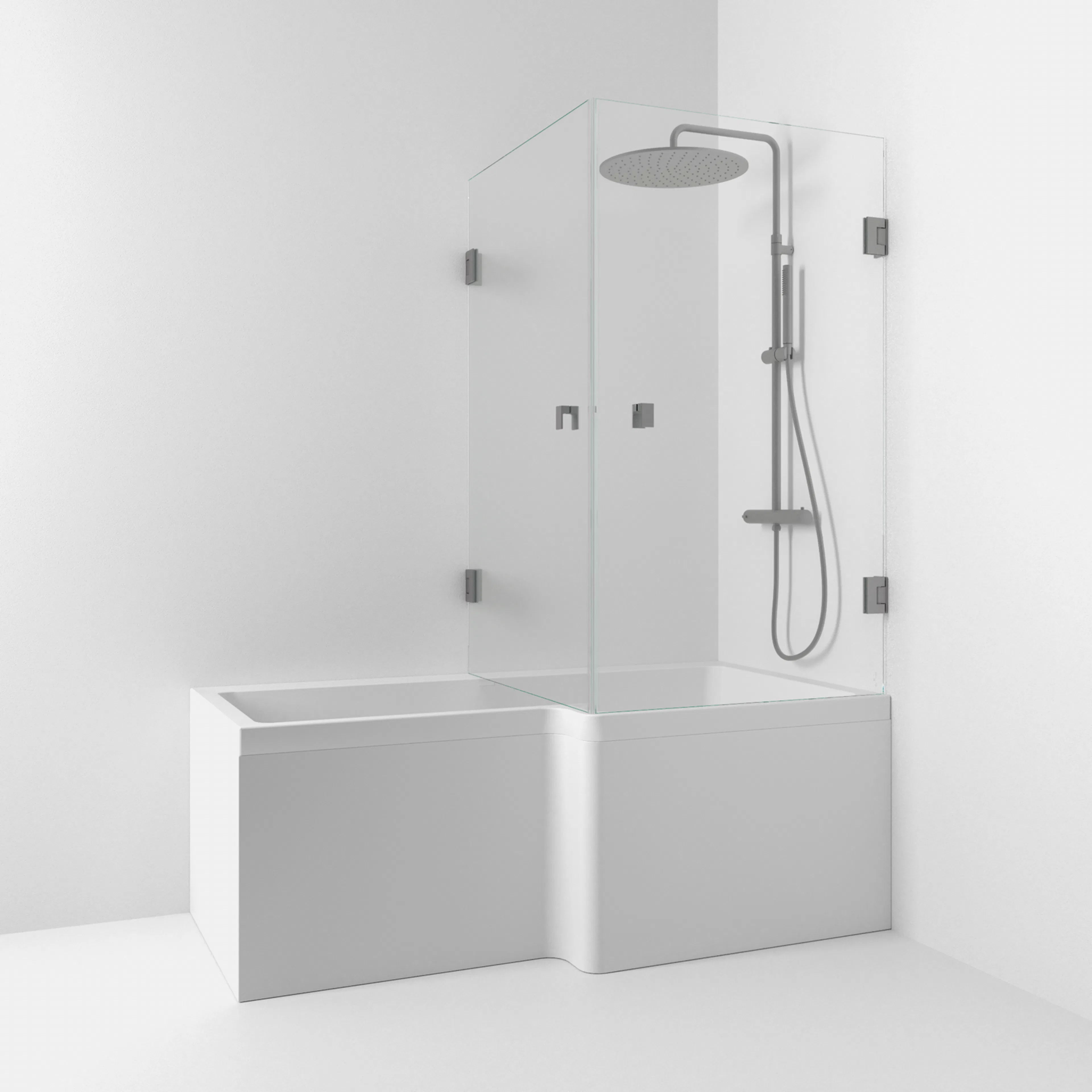 180° Hörndusch bad Rak 83x140x83 Bl.svart/Klar Profil: Blyertssvart, Klarglas