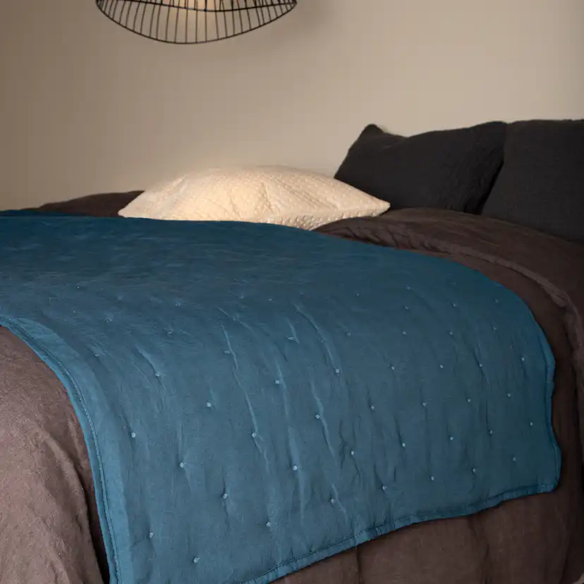 Sally Bedspread Microfiber - Blue / - 180*80 Blå, Mått: 180x80 cm