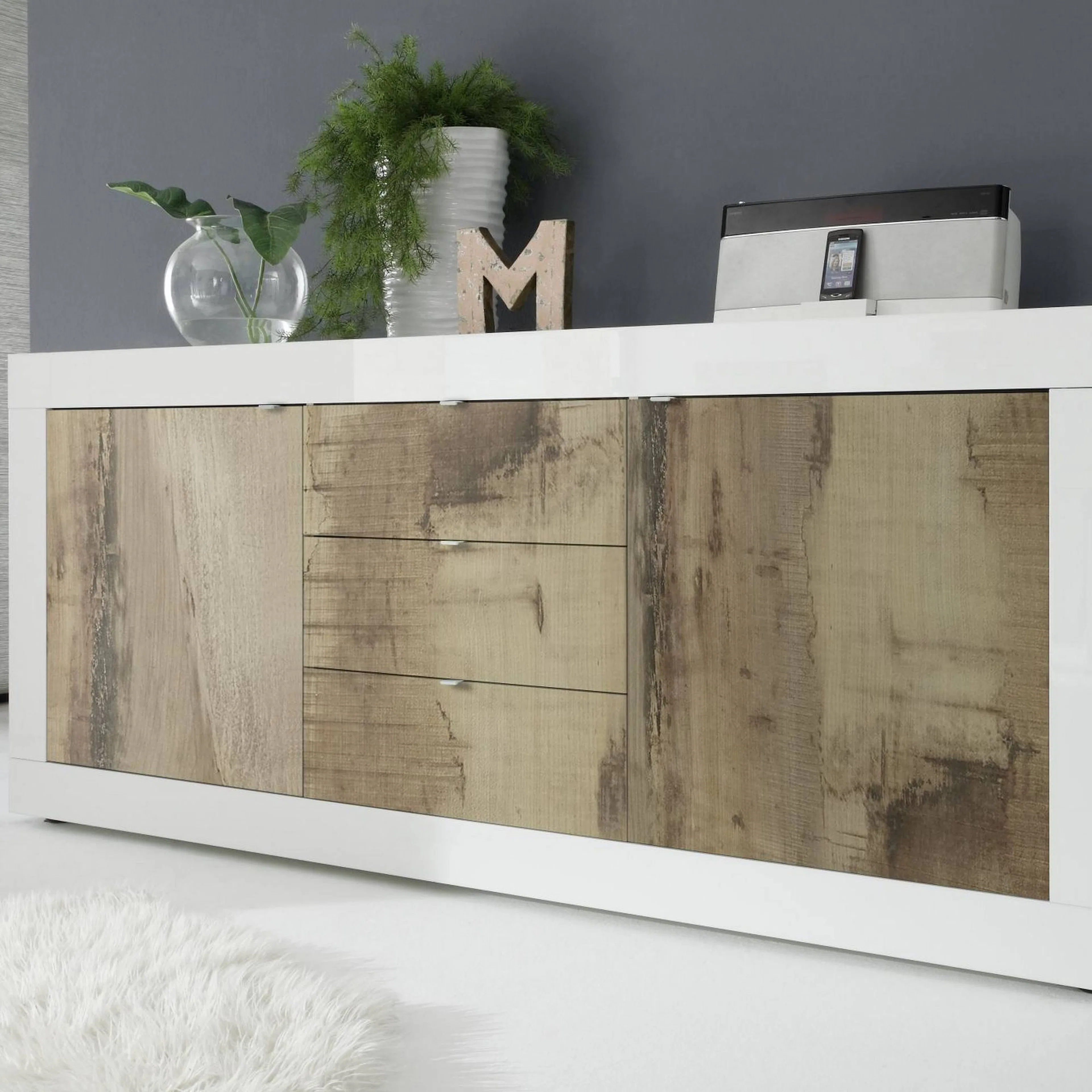 Sidobord LC Spa Basic 210x43 cm Vit