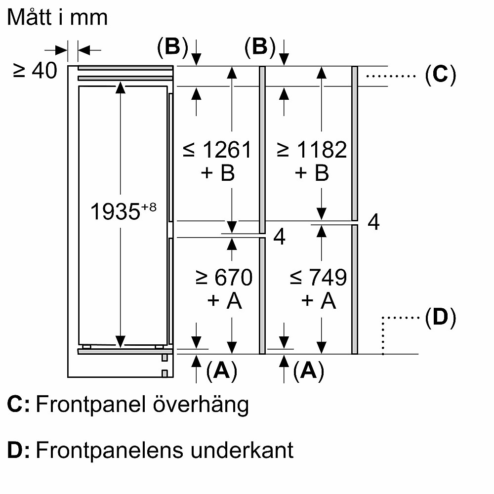 Integrerad Kyl & Frys Bosch Serie 2 KBN96NSE0 XXL med Två Kylsystem För Optimal Nedkylning