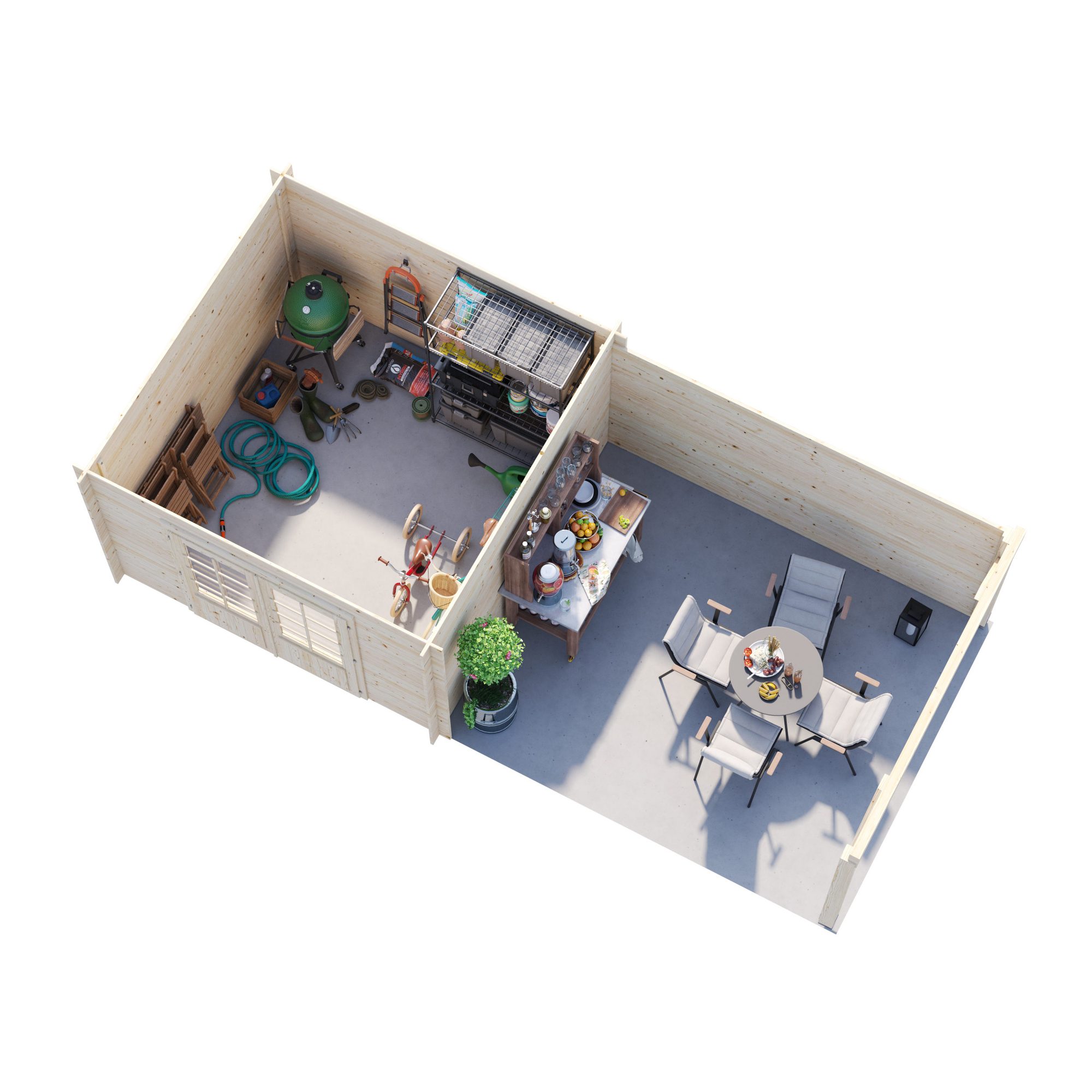 Ella 8,7+10,0 m2 PNT7012W2 Mörkgrå/Vit
