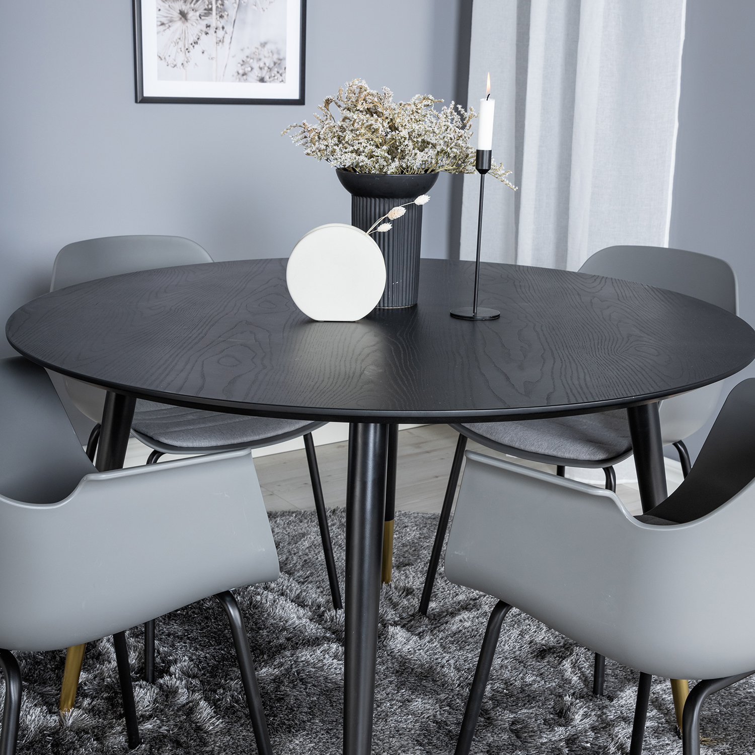 Matgrupp Venture Home Dipp Ø115 cm med 4 Comfort Stolar