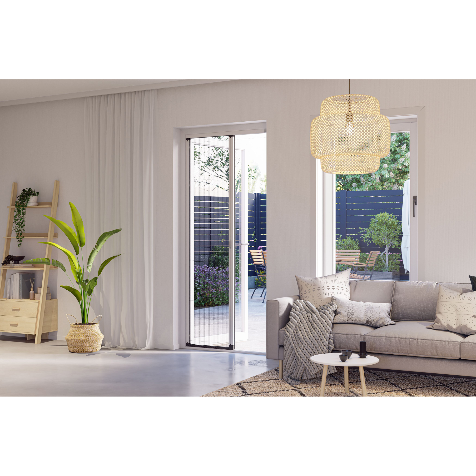 Insektsnät Lundbergs Plisserat Skjutdörr 960X2030-2060  mm Vit