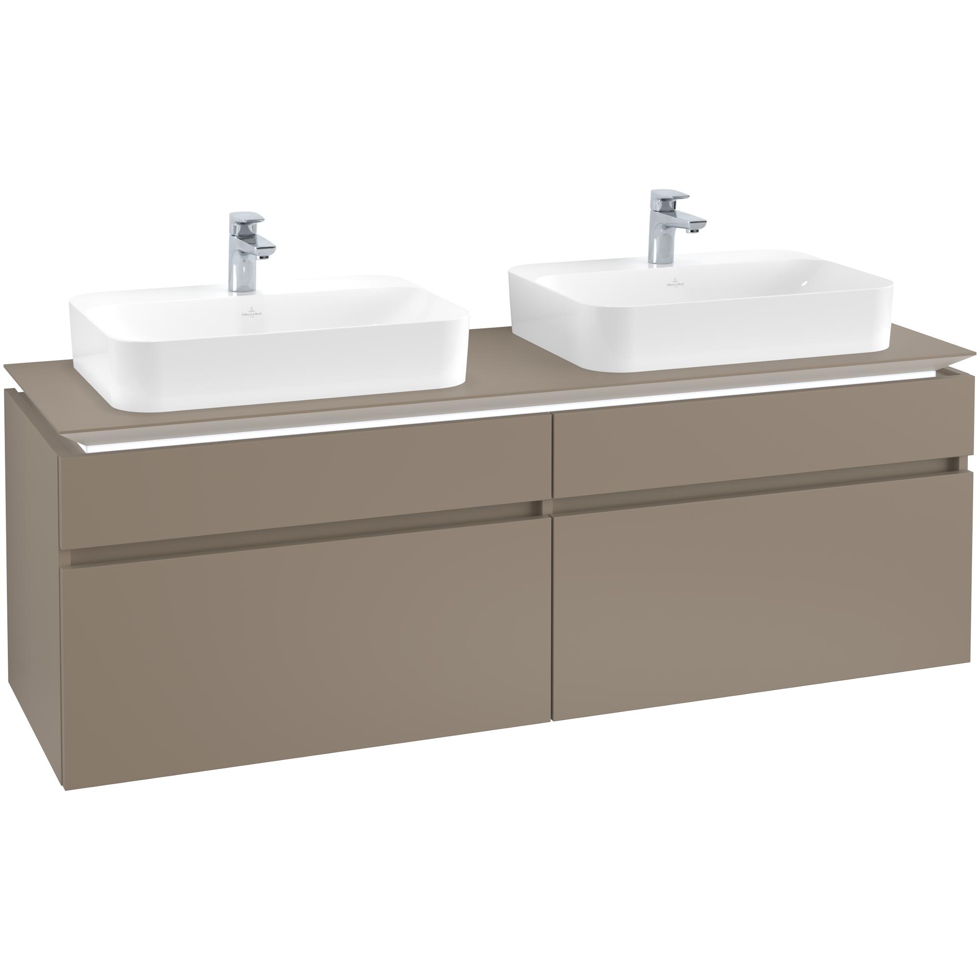 Tvättställsskåp Villeroy & Boch Legato 1600 med 4 Lådor för Två Ytmonterade Tvättställ från Finion & Memento