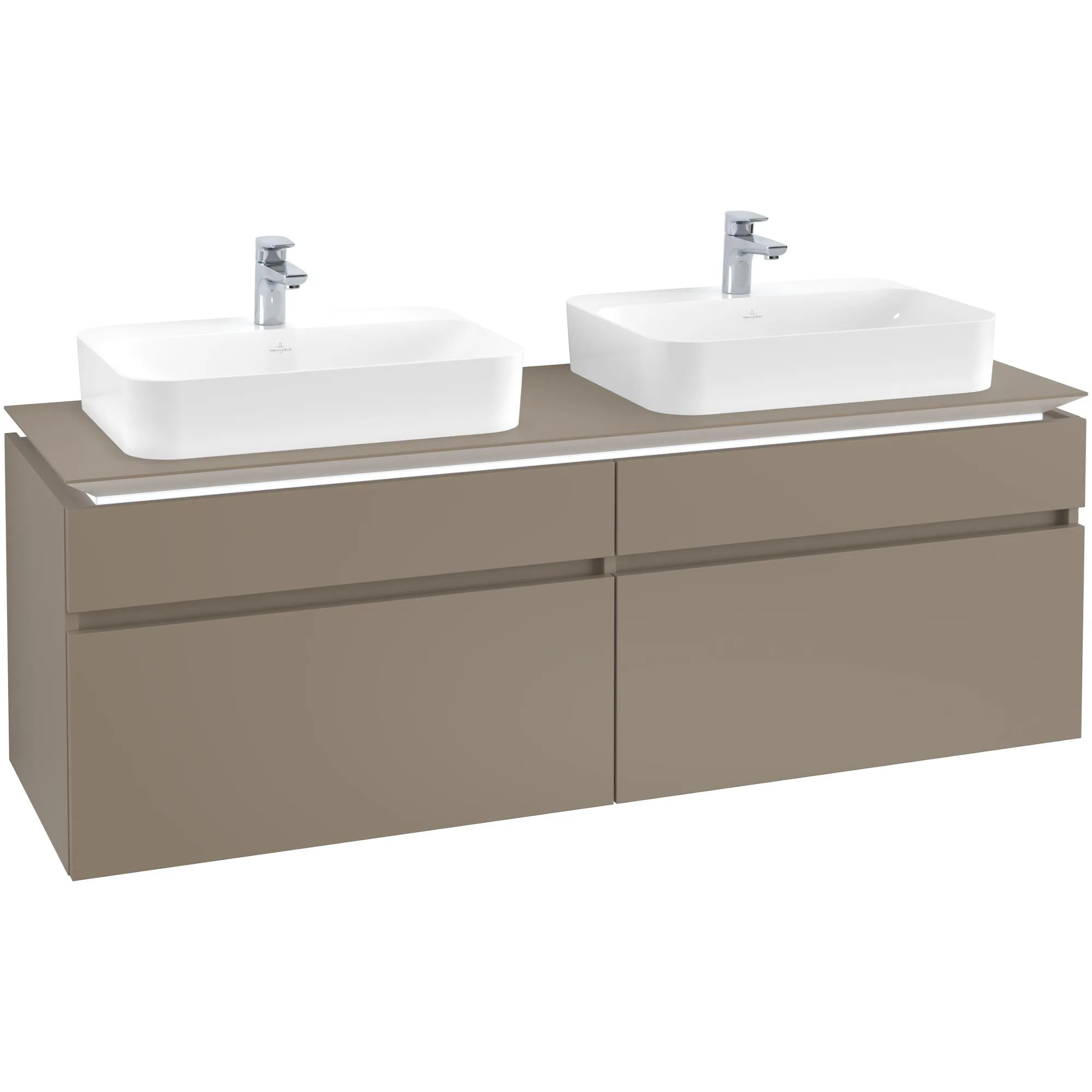 Tvättställsskåp Villeroy & Boch Legato 1600 med 4 Lådor för Två Ytmonterade Tvättställ från Finion & Memento