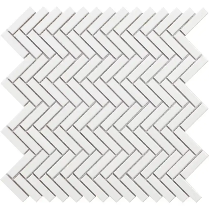 Mosaik Konradssons Tech Chevron Vit Blank 29x31 cm