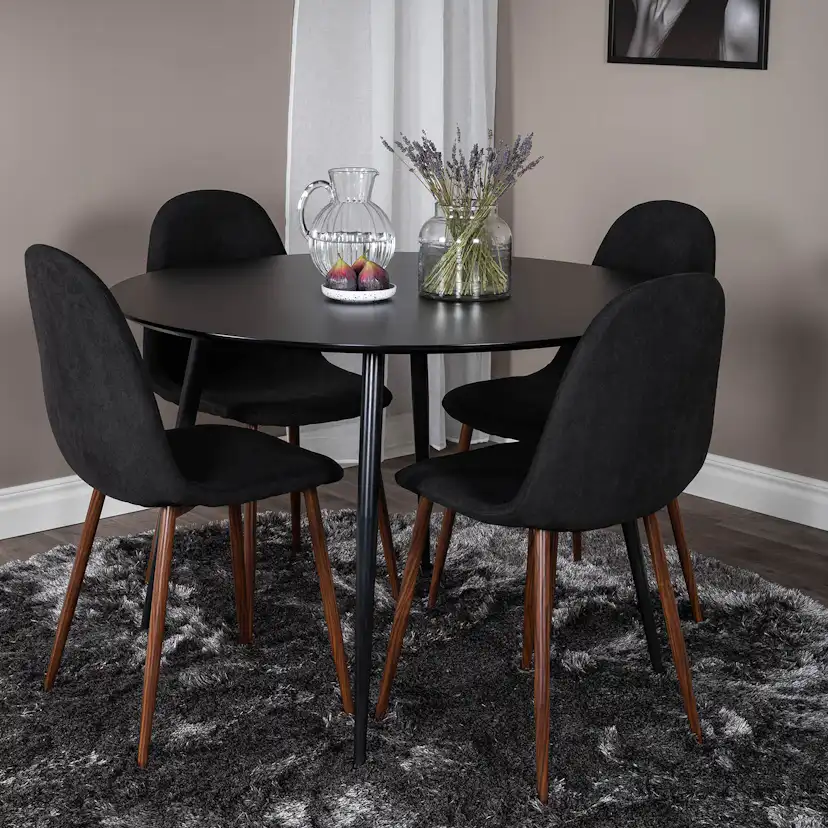 Matgrupp Venture Home Silvia med 4 Pobbie Stolar Runt Polyestertyg
