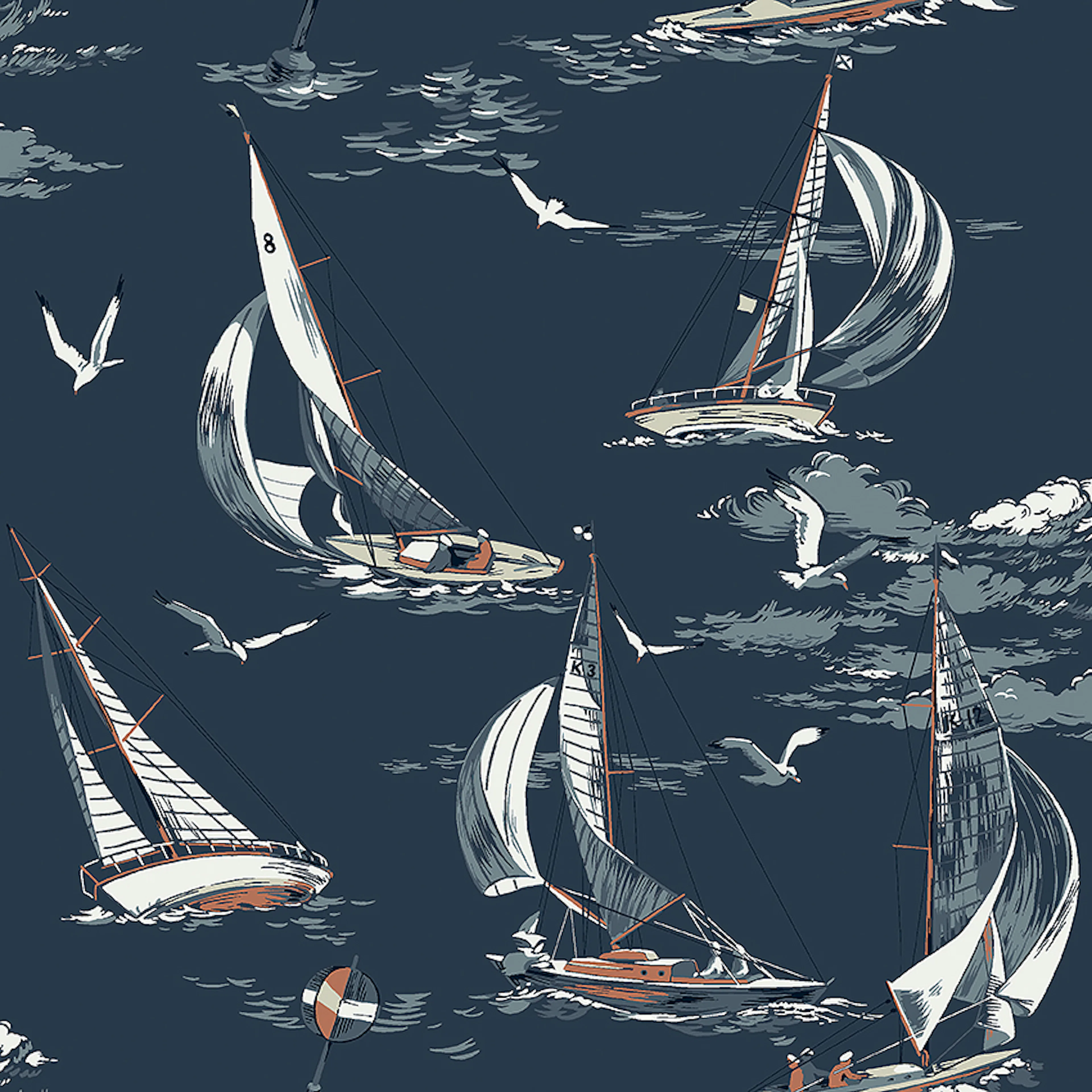 Tapet Boråstapeter Marstrand II Sailboats 8853