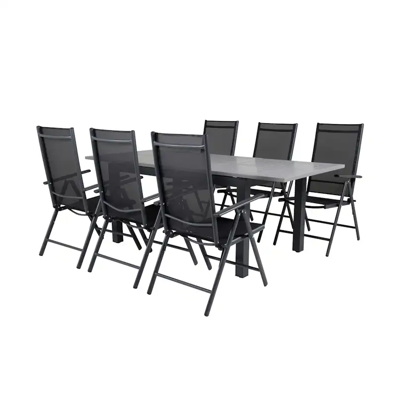 Matgrupp Venture Home Aleyna 160/240 med 6 Bront Positionsstolar