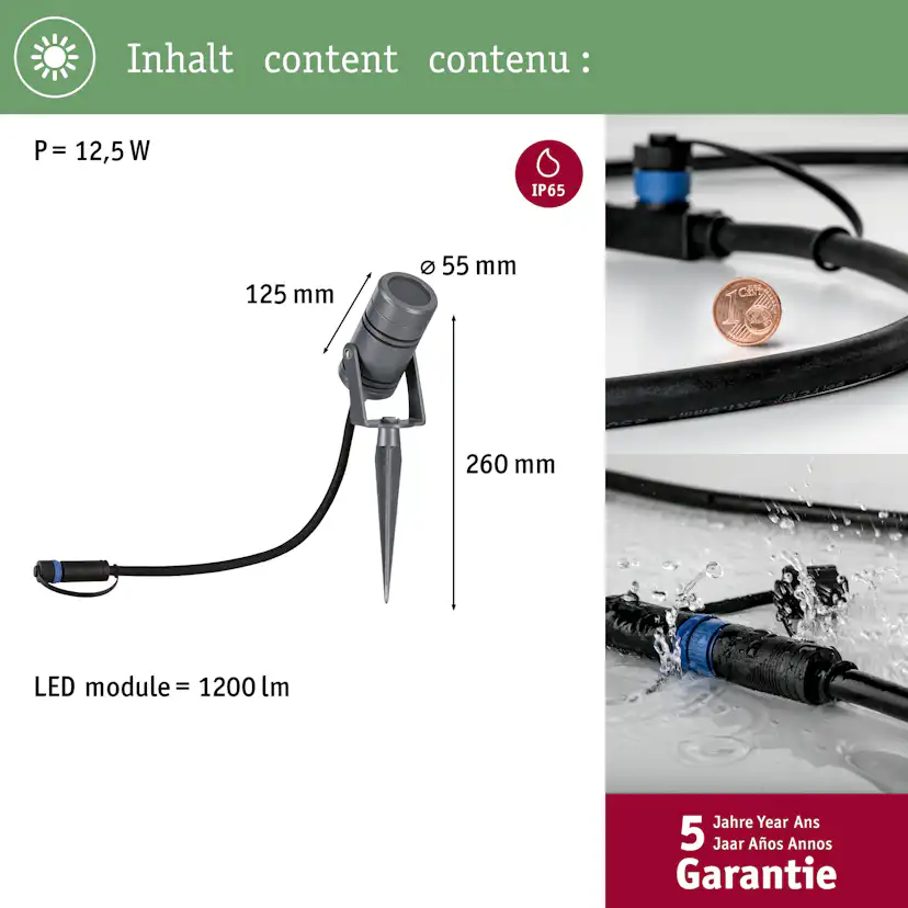 Spotlight Paulmann Radon Plug & Shine LED IP65 24V