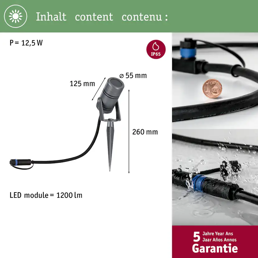 Spotlight Paulmann Radon Plug & Shine LED IP65 24V