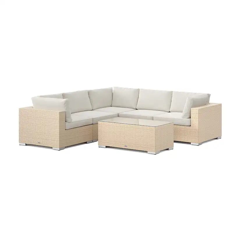 Loungegrupp Comfort Garden Bahamas utomhus hörnsoffa 5-sits vändbar med bord
