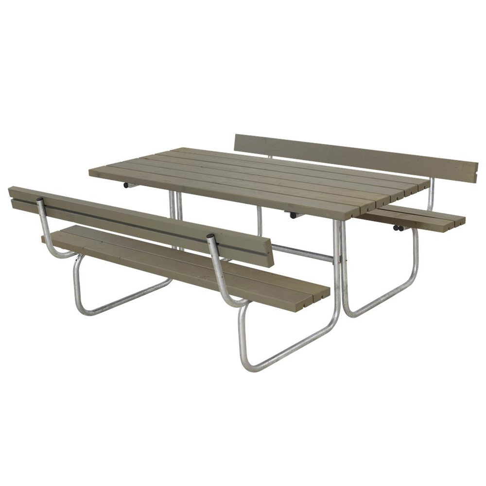 Classic Bord-bænkesæt m/ 2 ryglæn B:177 L:177 H:75 cm BxLxH: 1770x1770x750 mm, Ryggstöd på båda bänkarna