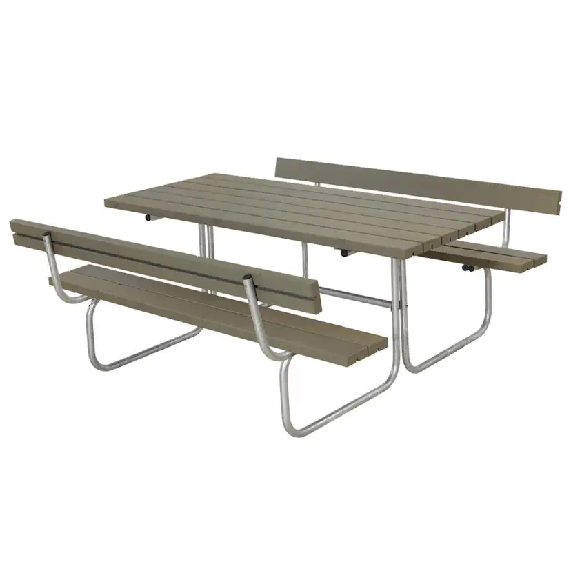 Classic Bord-bænkesæt m/ 2 ryglæn B:177 L:177 H:75 cm BxLxH: 1770x1770x750 mm, Ryggstöd på båda bänkarna