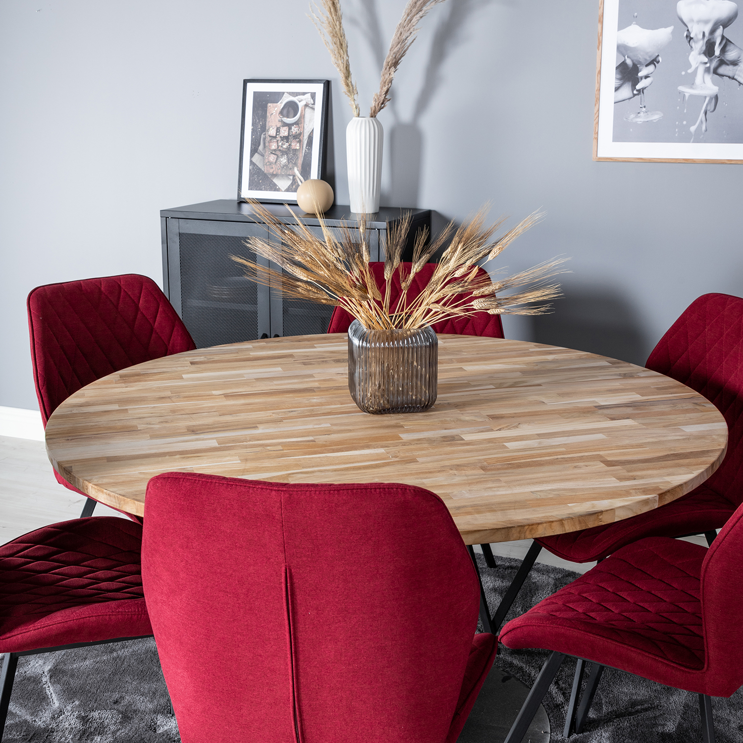 Matgrupp Venture Home Cirebon Ø140 cm med 6 Gemma Stolar