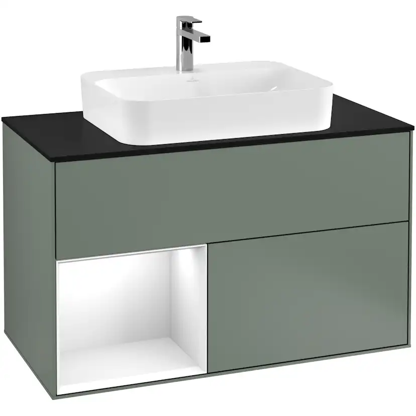 Tvättställsskåp Villeroy & Boch Finion med 2 Lådor Hylla och Bänkskiva för Ytmonterat Tvättställ