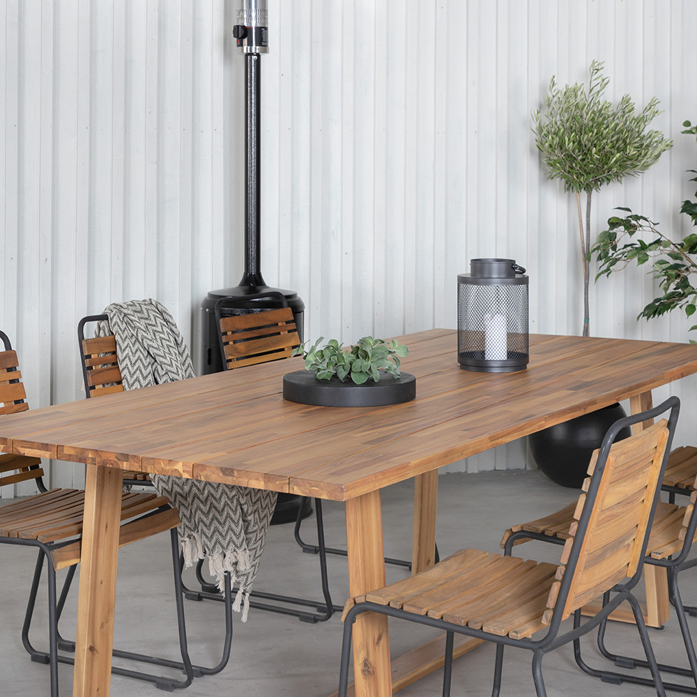 Matgrupp Utomhus Venture Home Plarra med 6 Billy Trädgårdsstolar