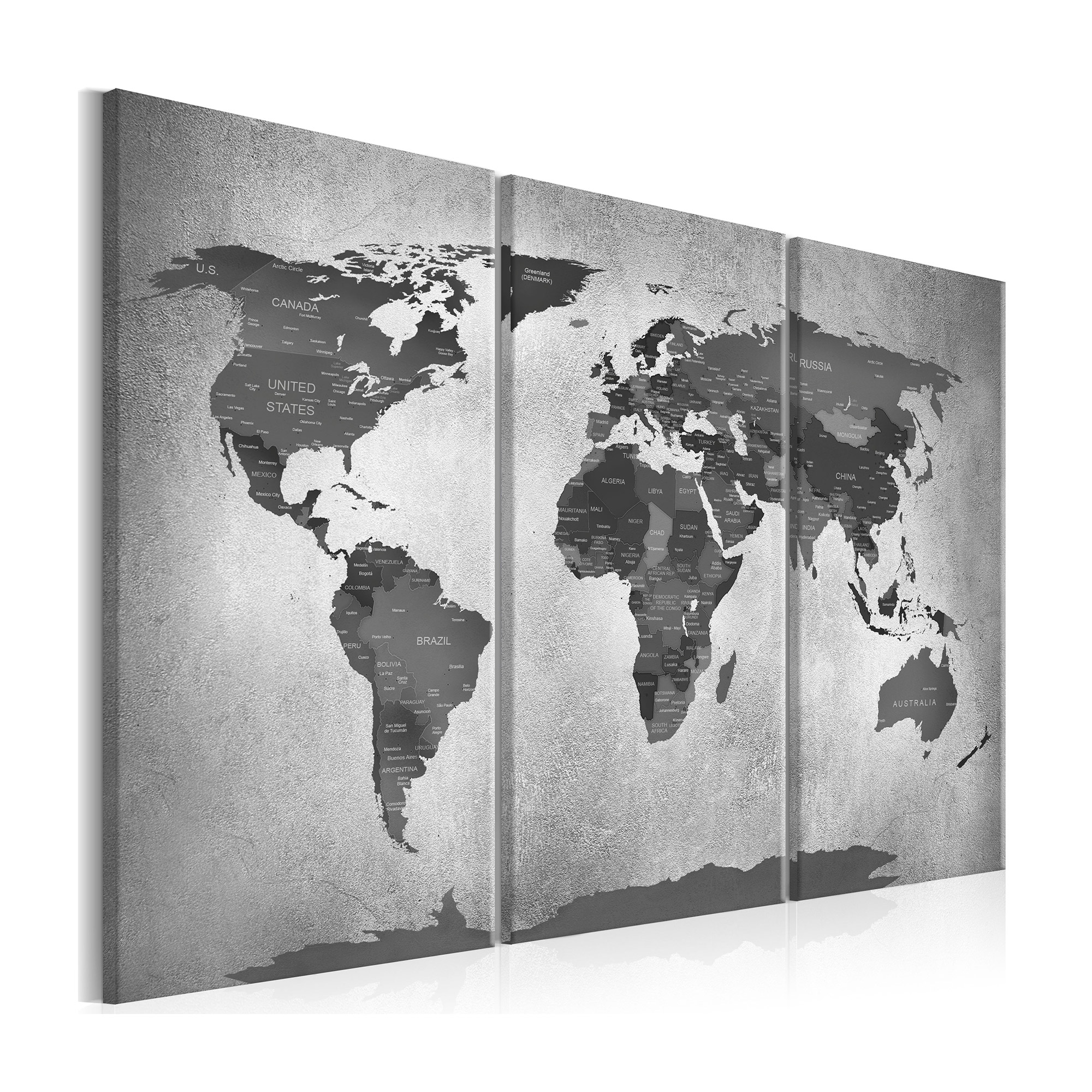 Tavla Arkiio Map On Concrete 3 delar