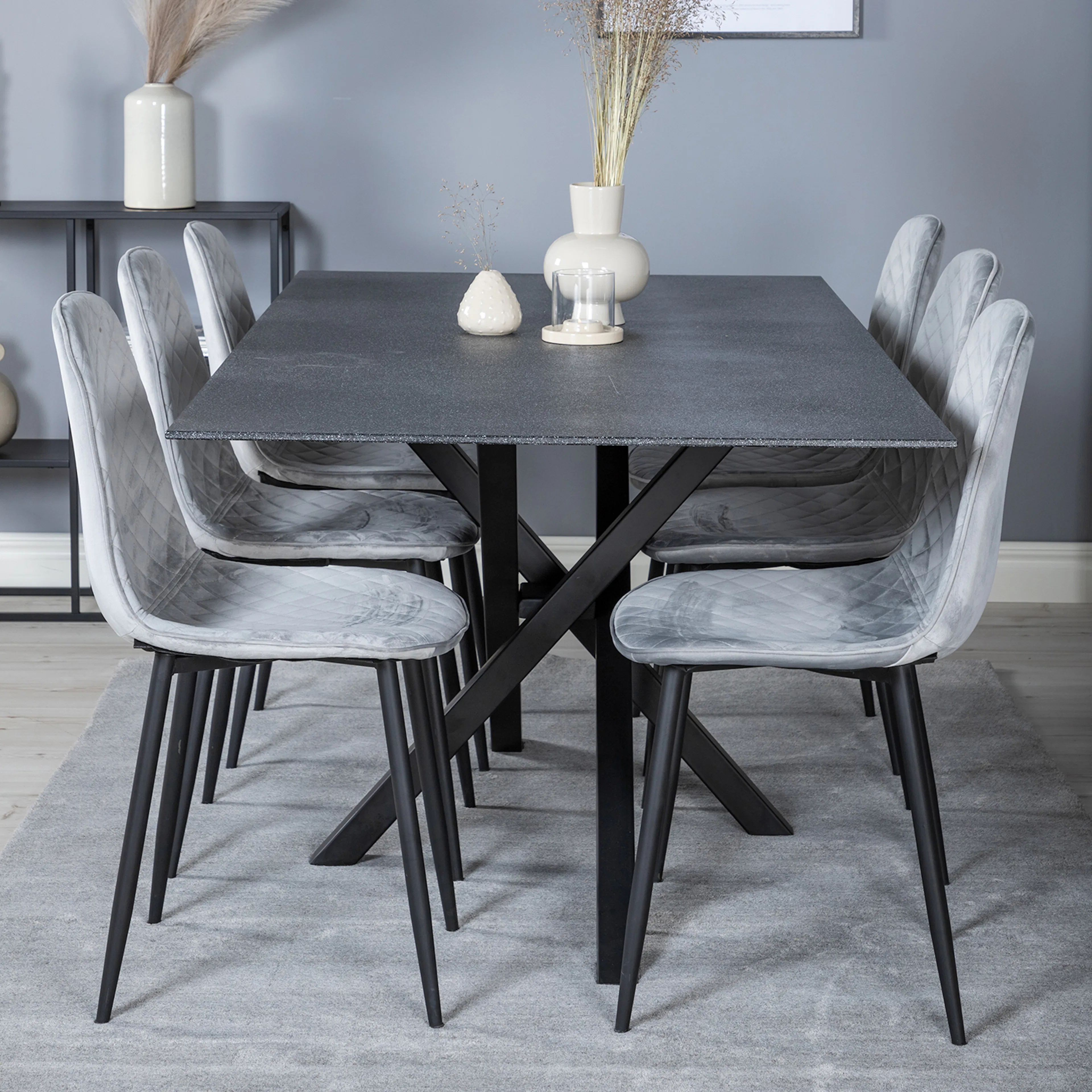 Matgrupp Venture Home Piata med 6 Phoi Stolar Sammet