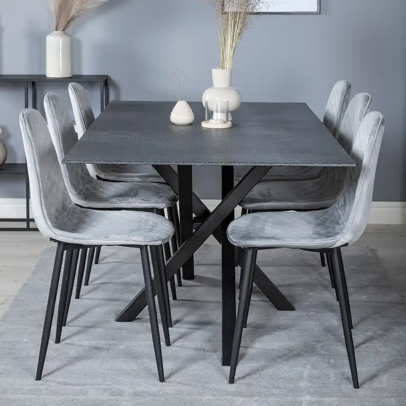 Matgrupp Venture Home Piata med 6 Phoi Stolar Sammet
