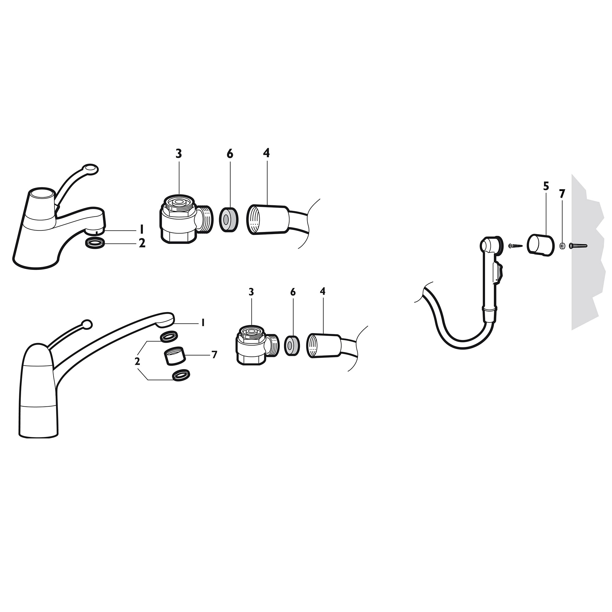 Bidéset Arrow med 1,5 m Duschslang