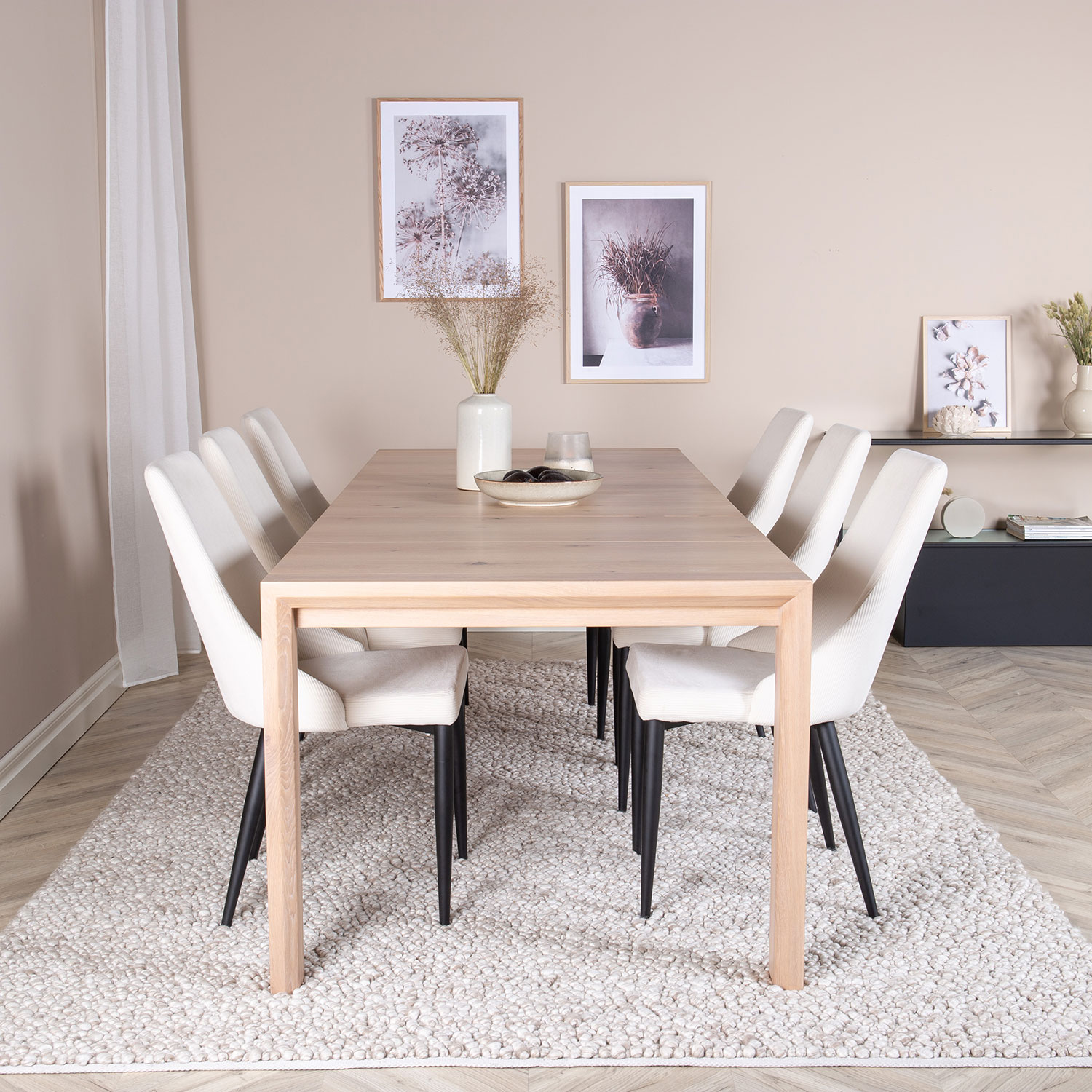 Matgrupp Venture Home Slider Förlängningsbart med 6 Leone stolar