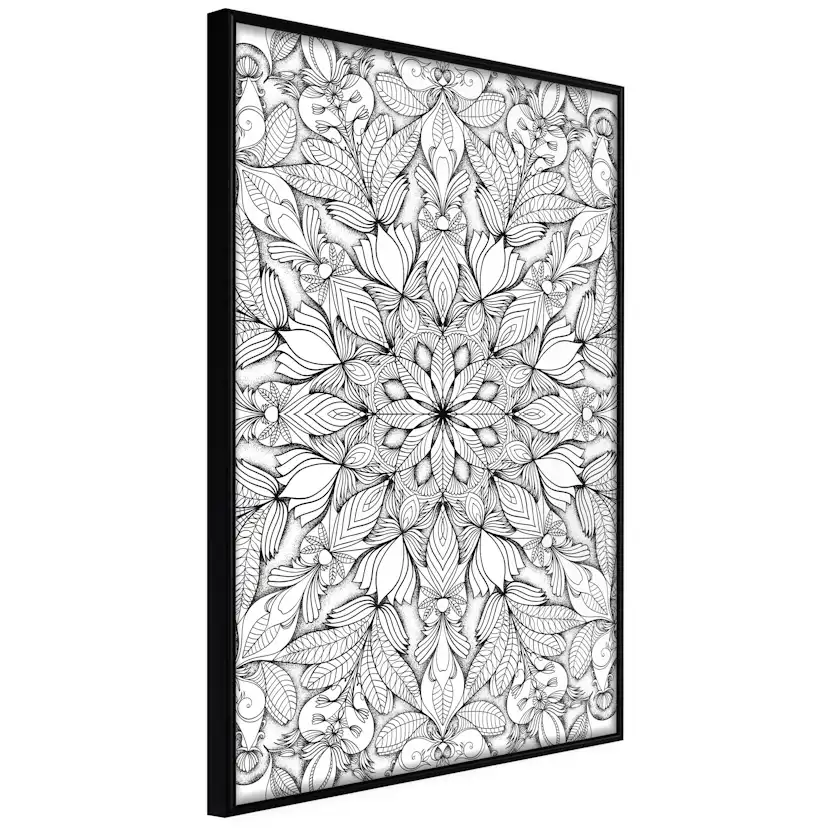 Poster Artgeist Affisch Monochrome Mandala